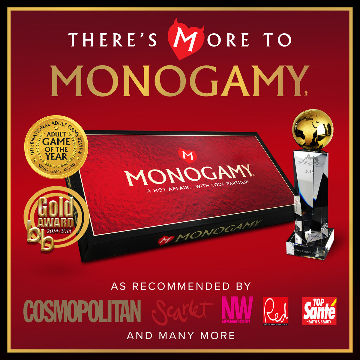 Award-winning Monogamy game, Adult Game of the Year, as recommended by Cosmopolitan