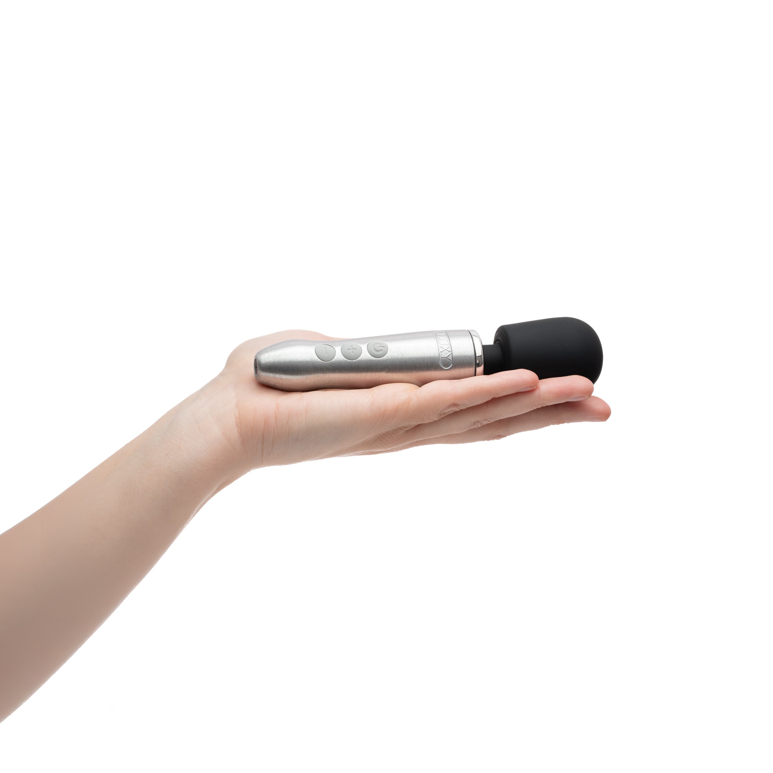 Doxy Go cordless wand massager in silver
