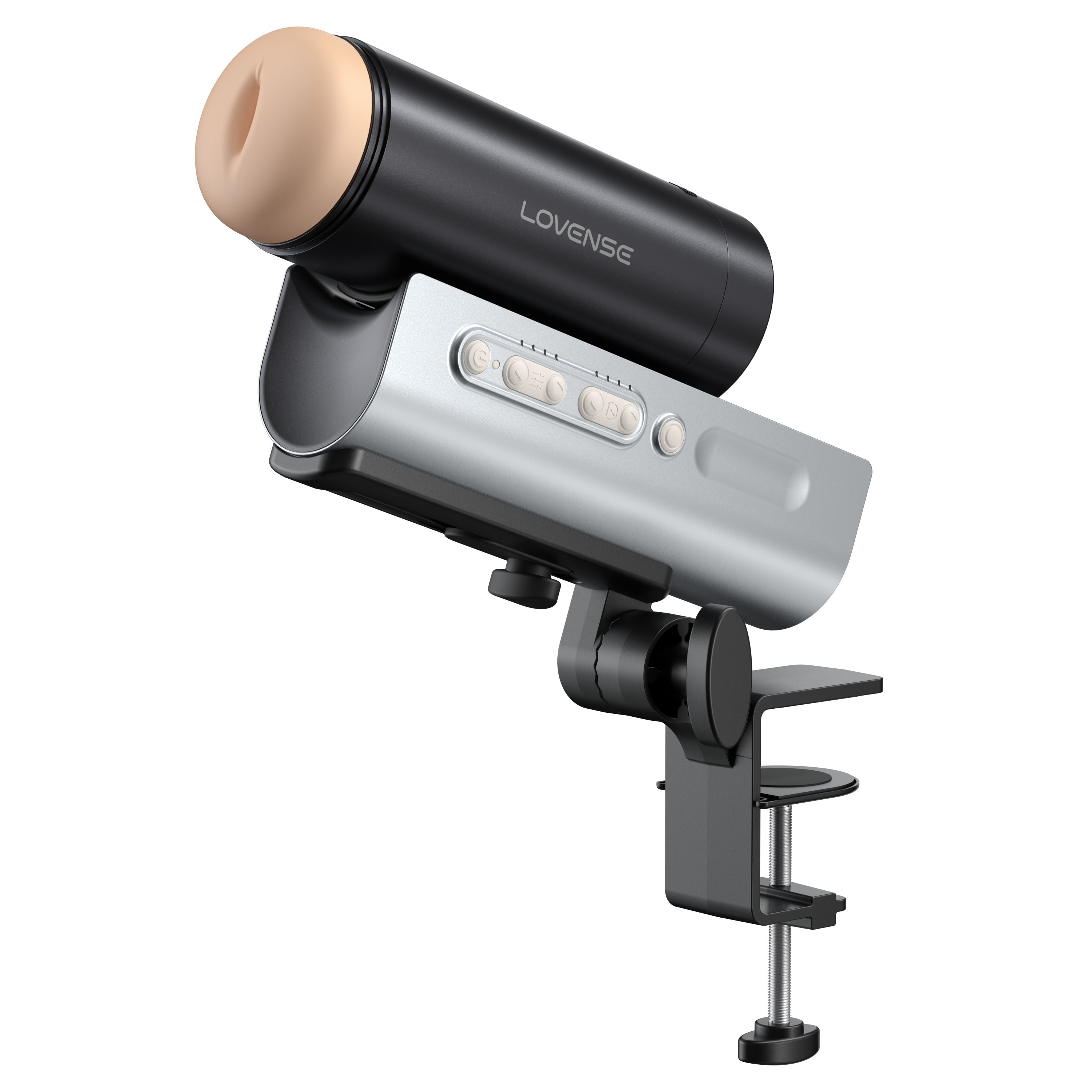 Lovense Solace Pro mounted on adjustable desk stand