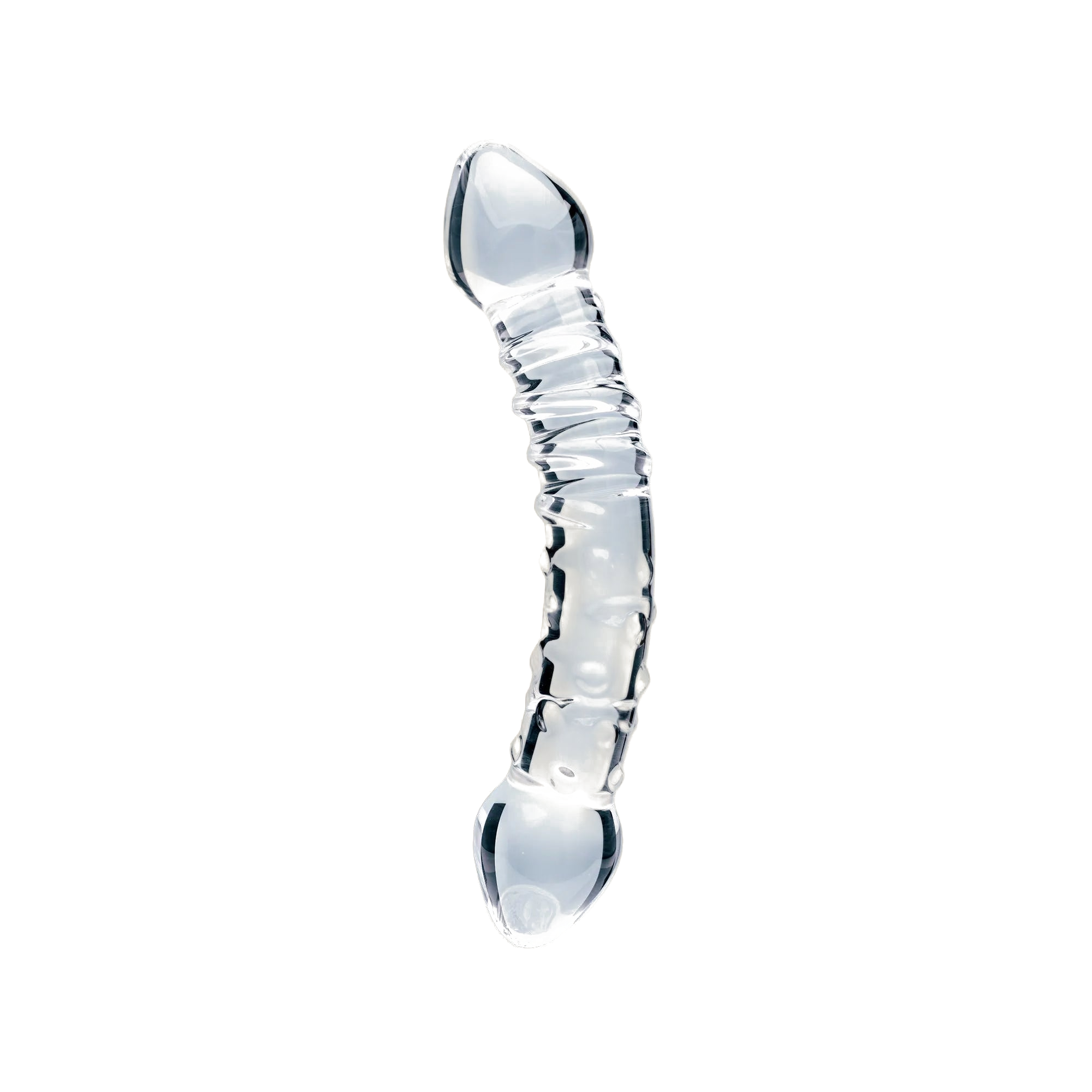 Clarity Celestial Bliss glass dildo, transparent background