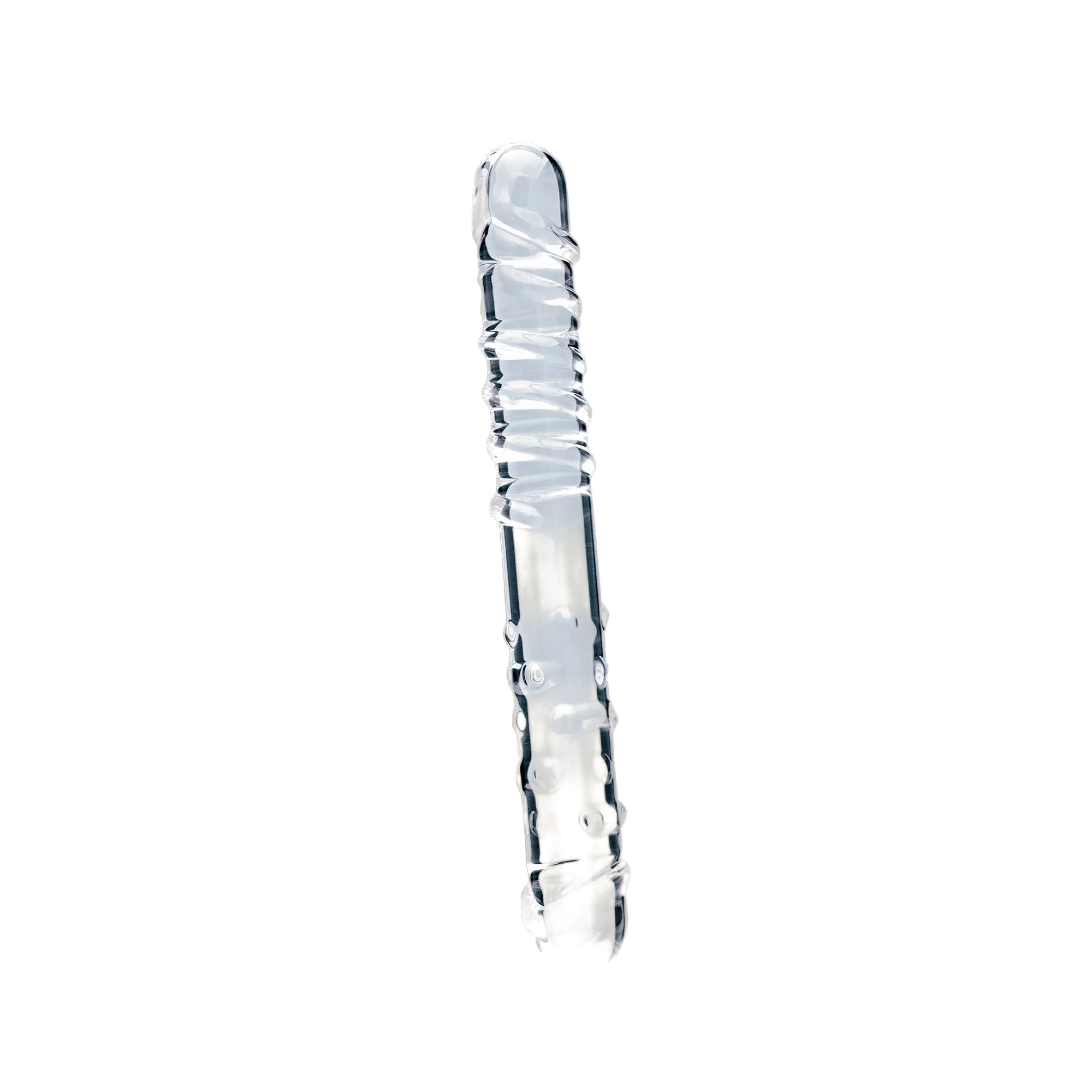 Clarity Elysian Sensation glass dildo, transparent background