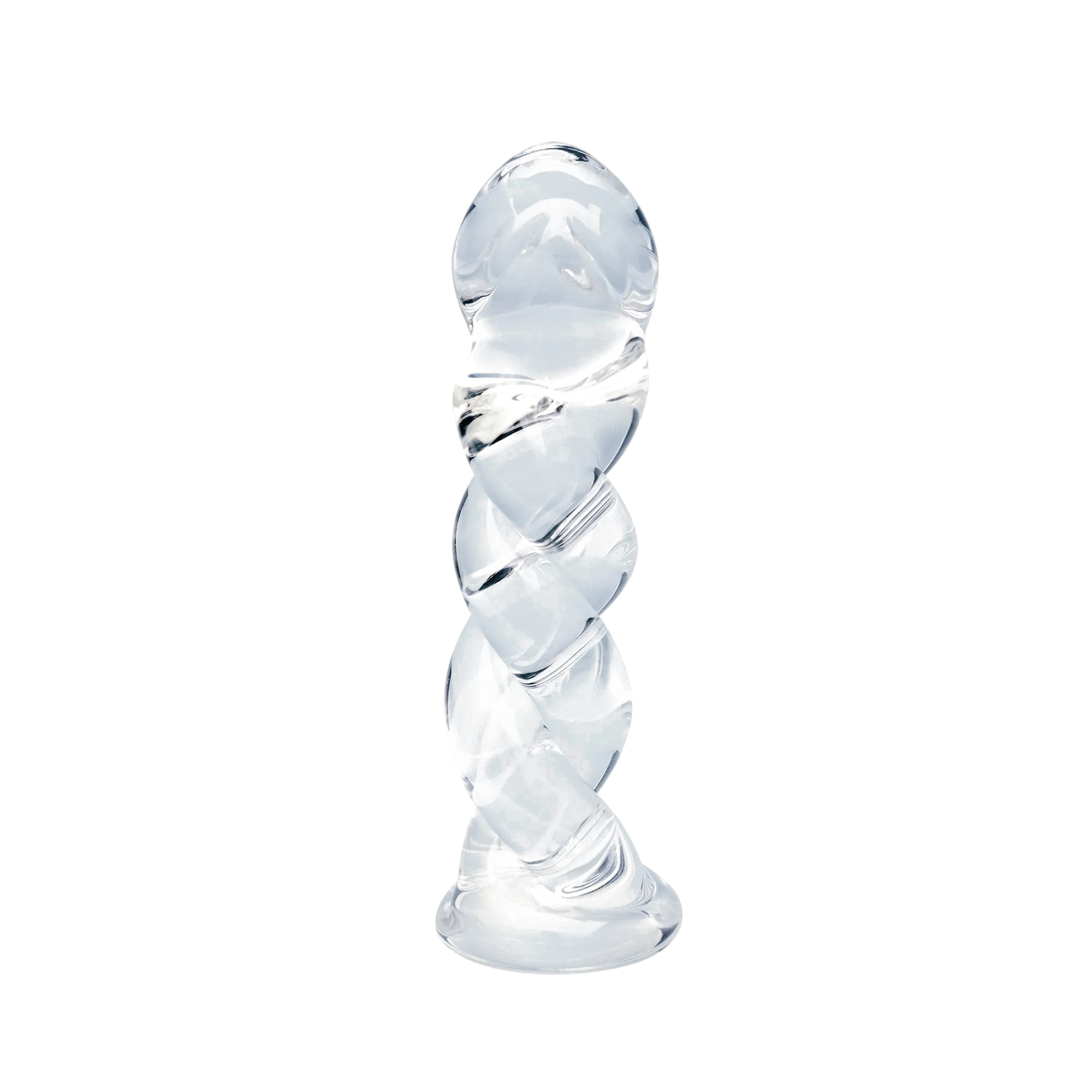 Clarity Seraphic Braid glass dildo, transparent background