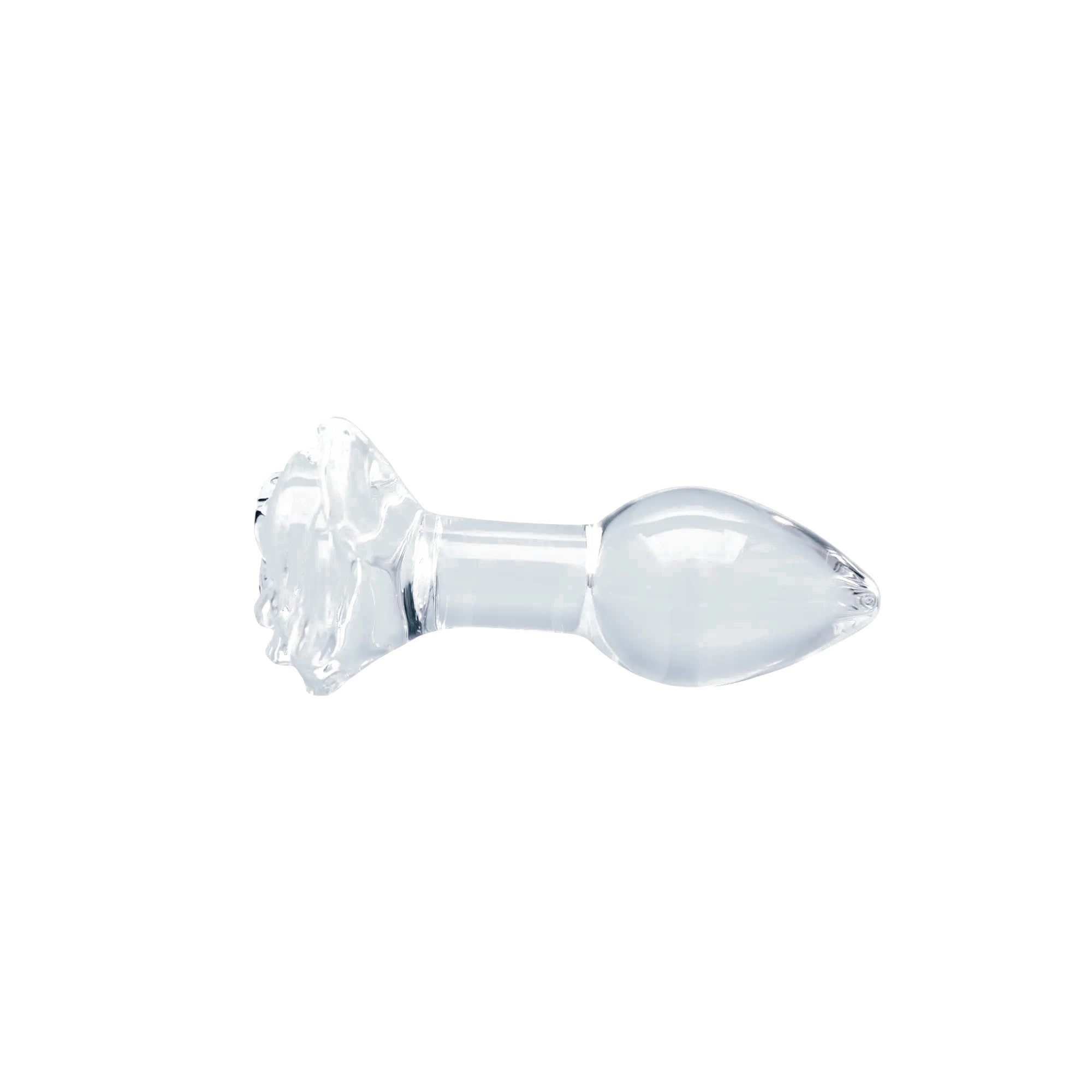 Clarity Utopian Bloom glass dildo, transparent background