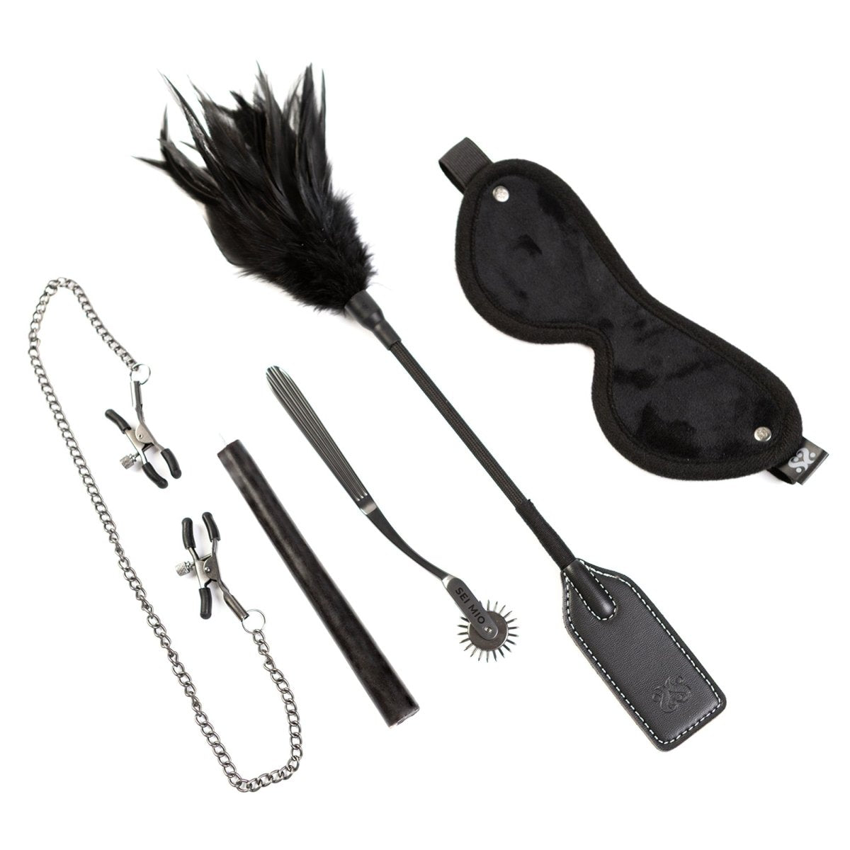 Sei Mio Fetish Feels 5 piece sensation kit on a white background