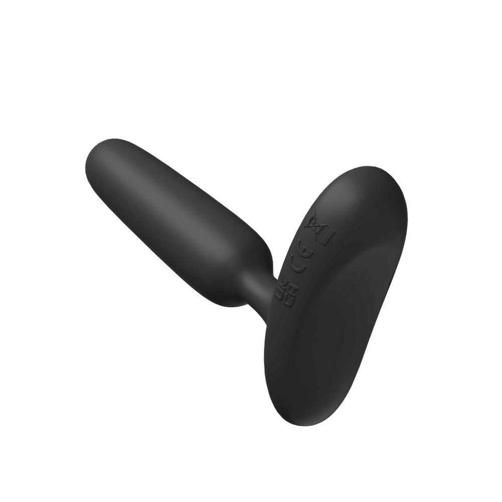 Underside of the Lovense Glint's flared touch-sensor base, angled to show its curved, comfortable shape
