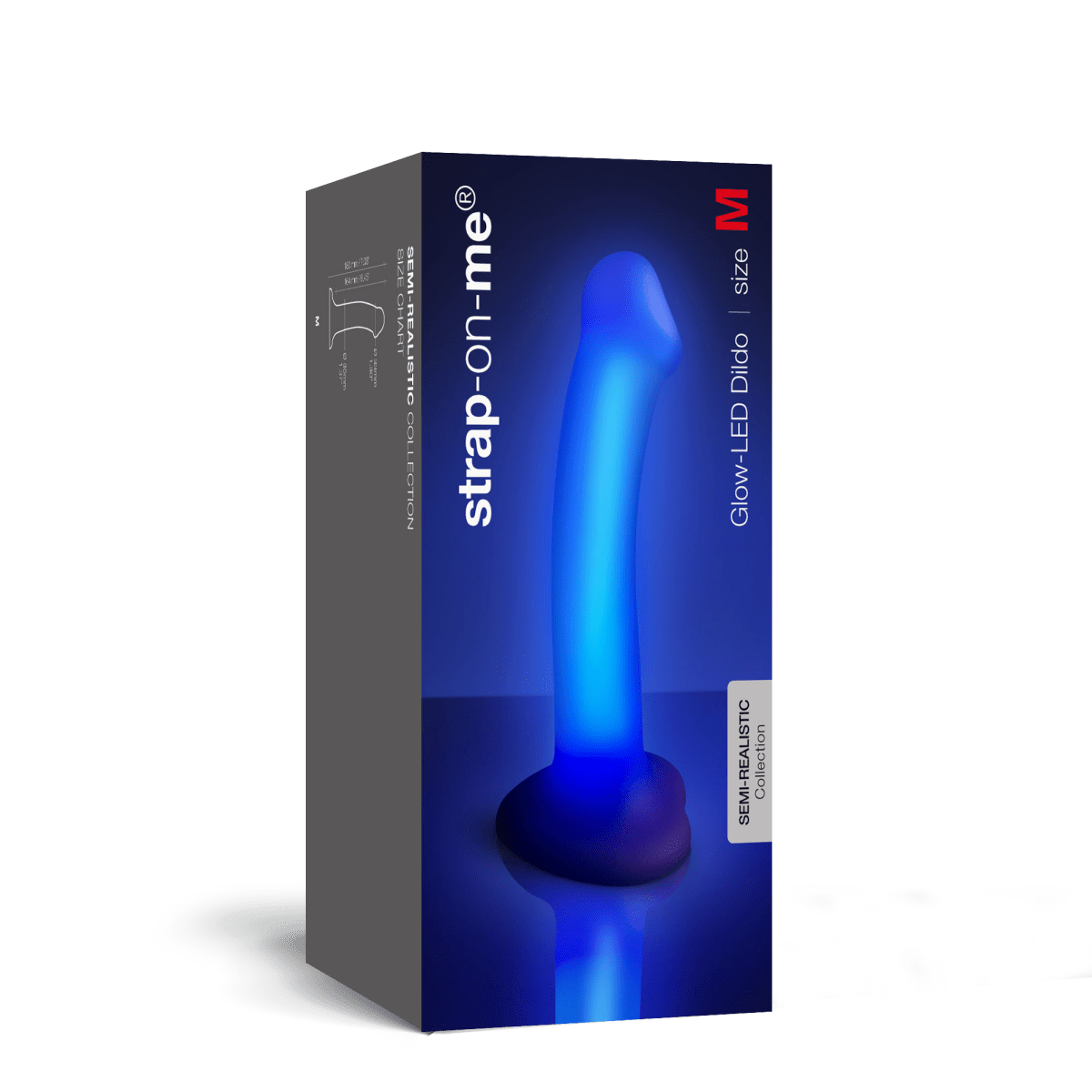 Strap On Me Glow LED Dildo in Purple, retail box