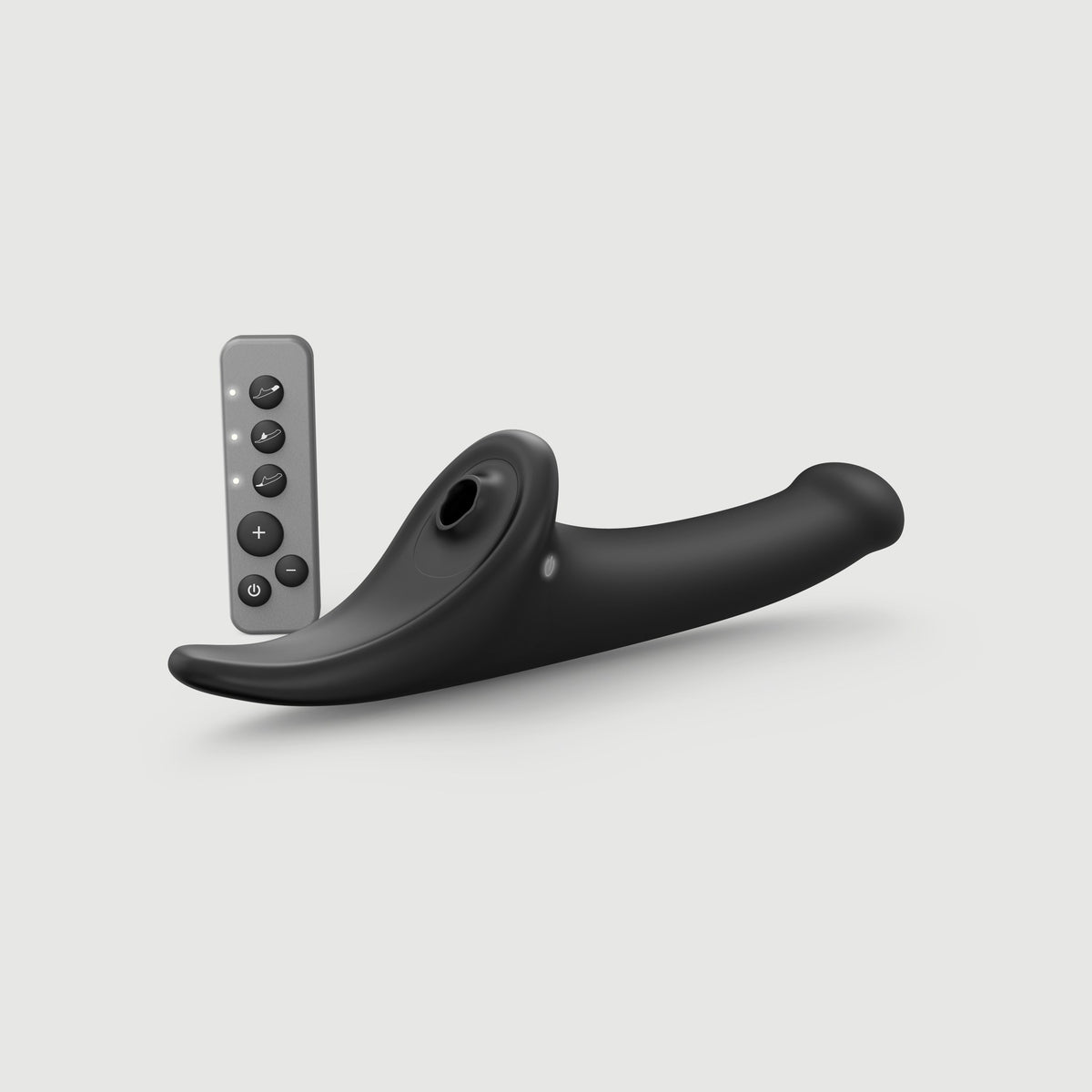 Strap On Me Multi Orgasm Vibrating Dildo in Black, with its remote control