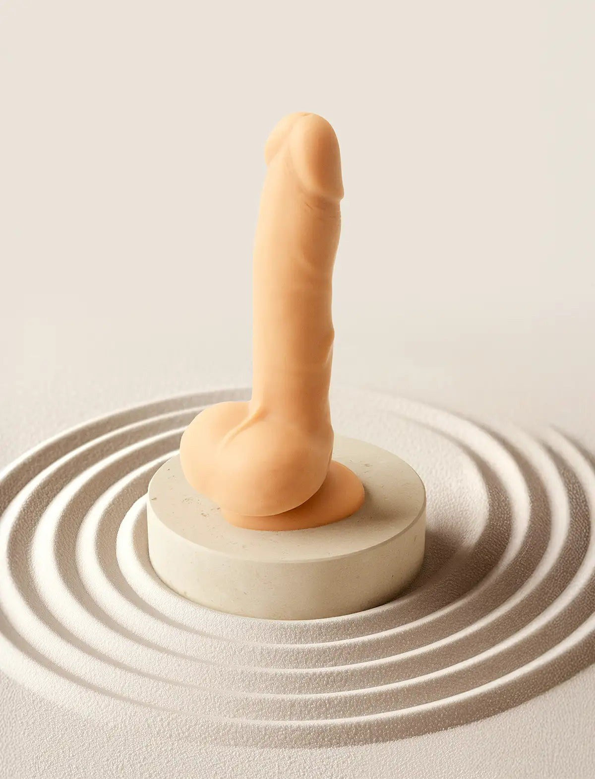 Strap On Me Rotating & Vibrating Realistic Dildo in Vanilla, standing on its suction cup