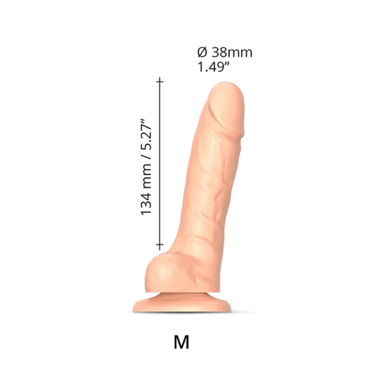 Strap On Me Sliding Skin Realistic Dildo in Vanilla, size M dimensions