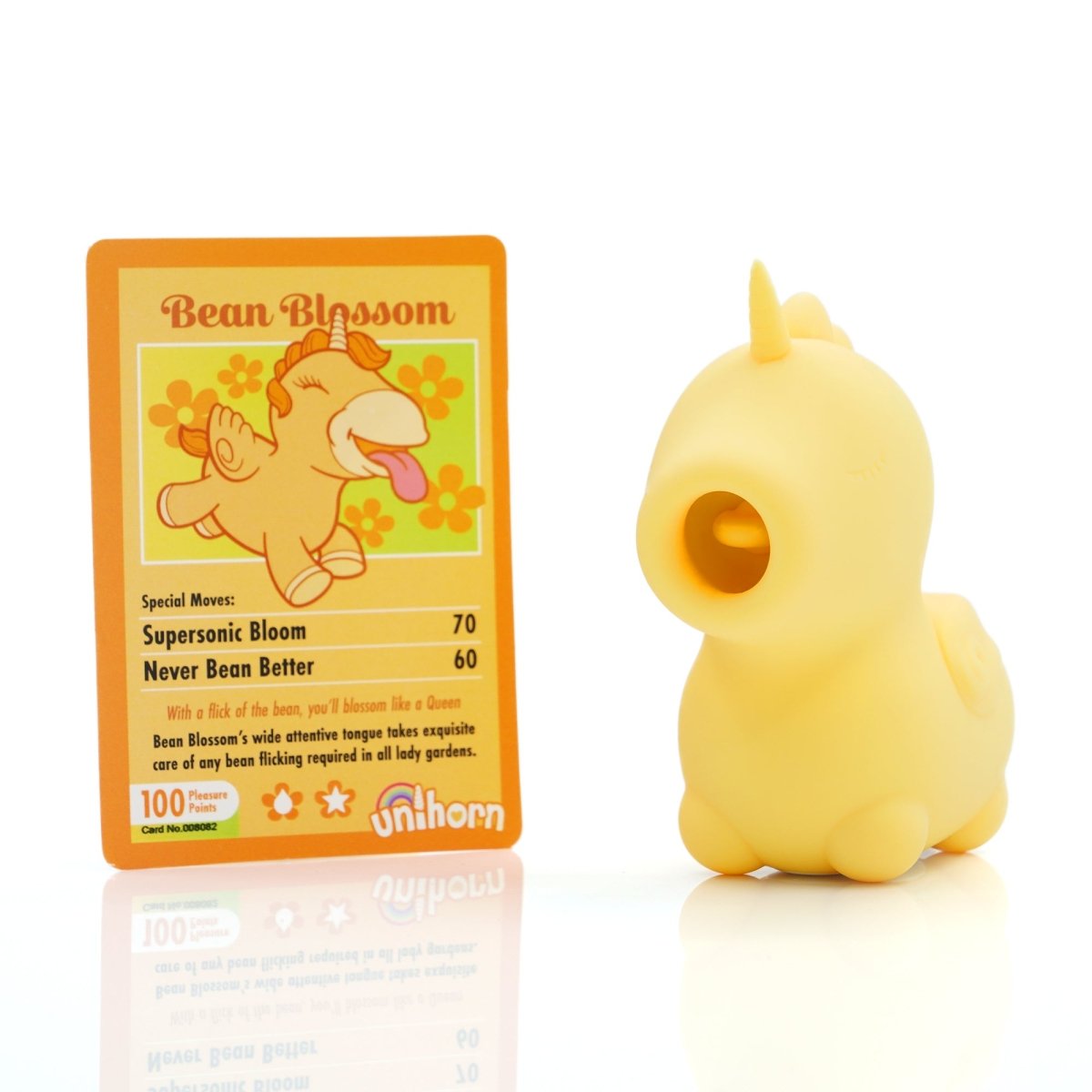 Unihorn Bean Blossom with its collector card