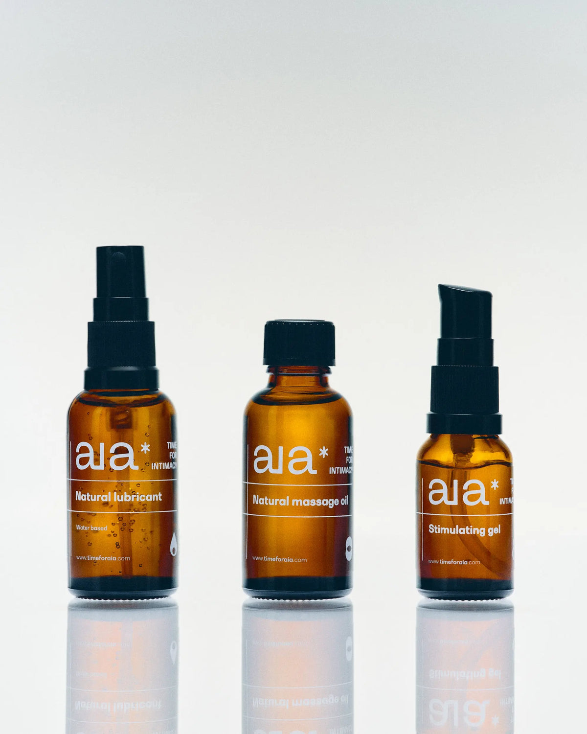 Aia* Essentials Box, all three bottles shown together