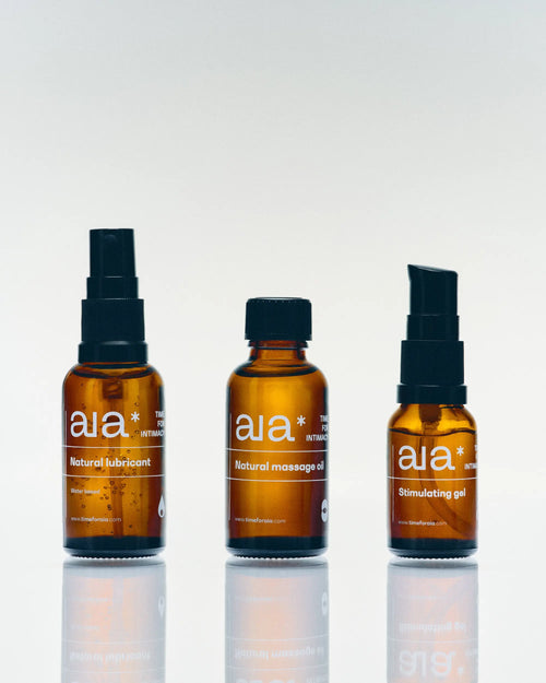Aia* Essentials Box, all three bottles shown together