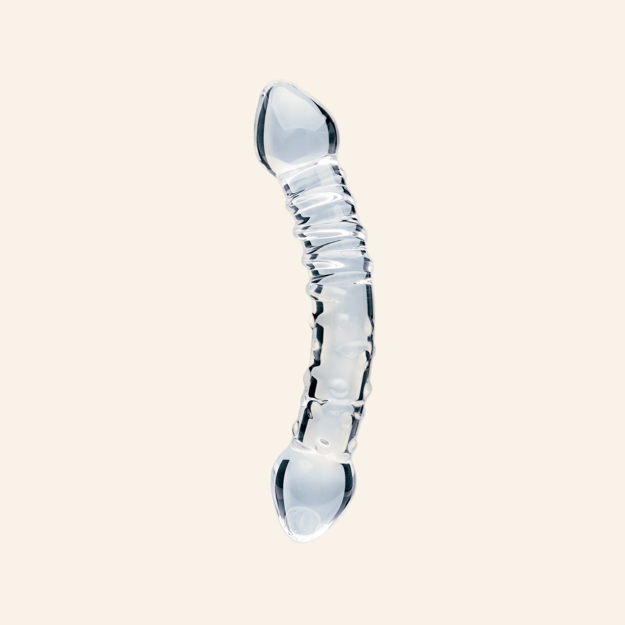 Clarity Celestial Bliss double-ended hand-blown borosilicate glass dildo