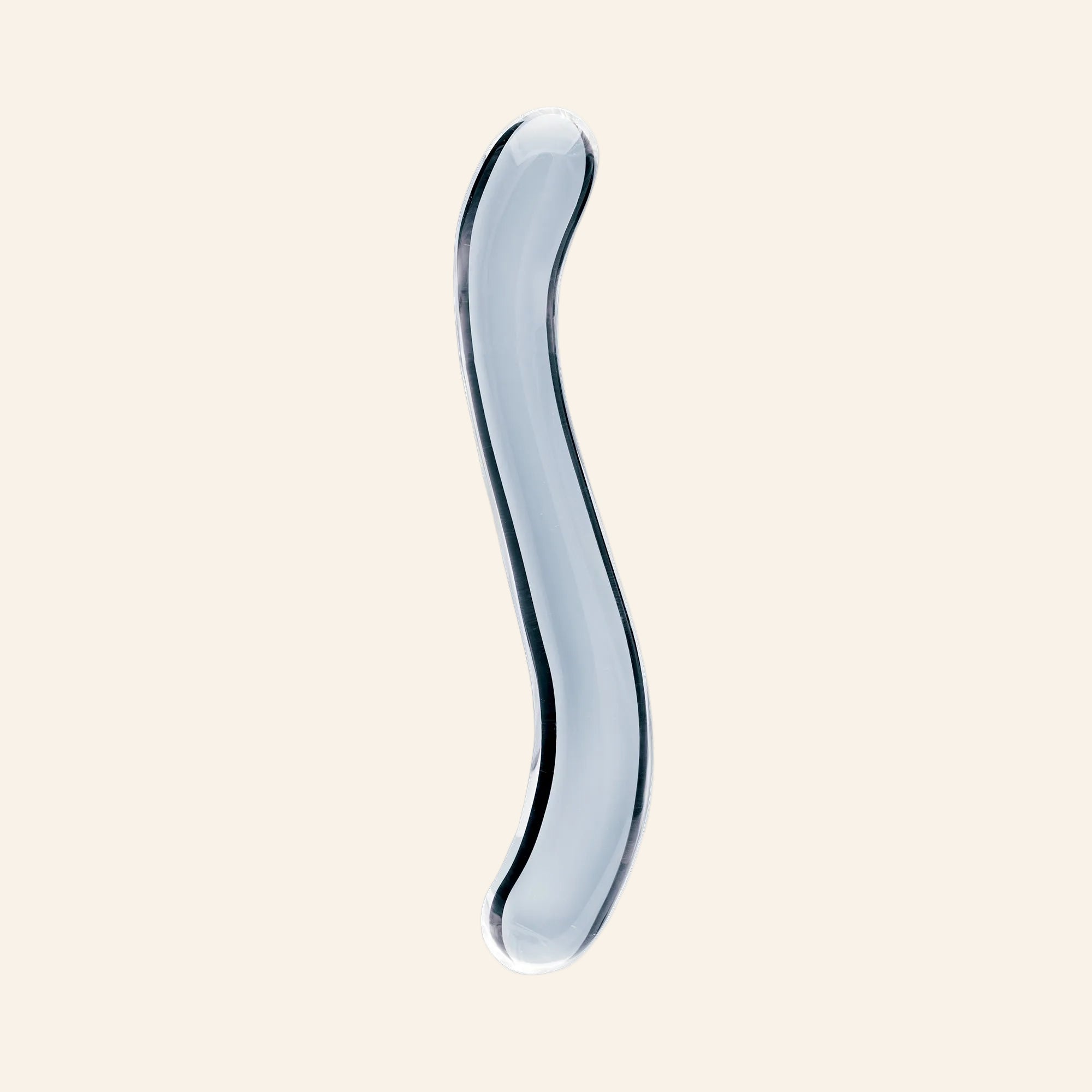 Clarity Celestial Curve curved double-ended hand-blown glass dildo