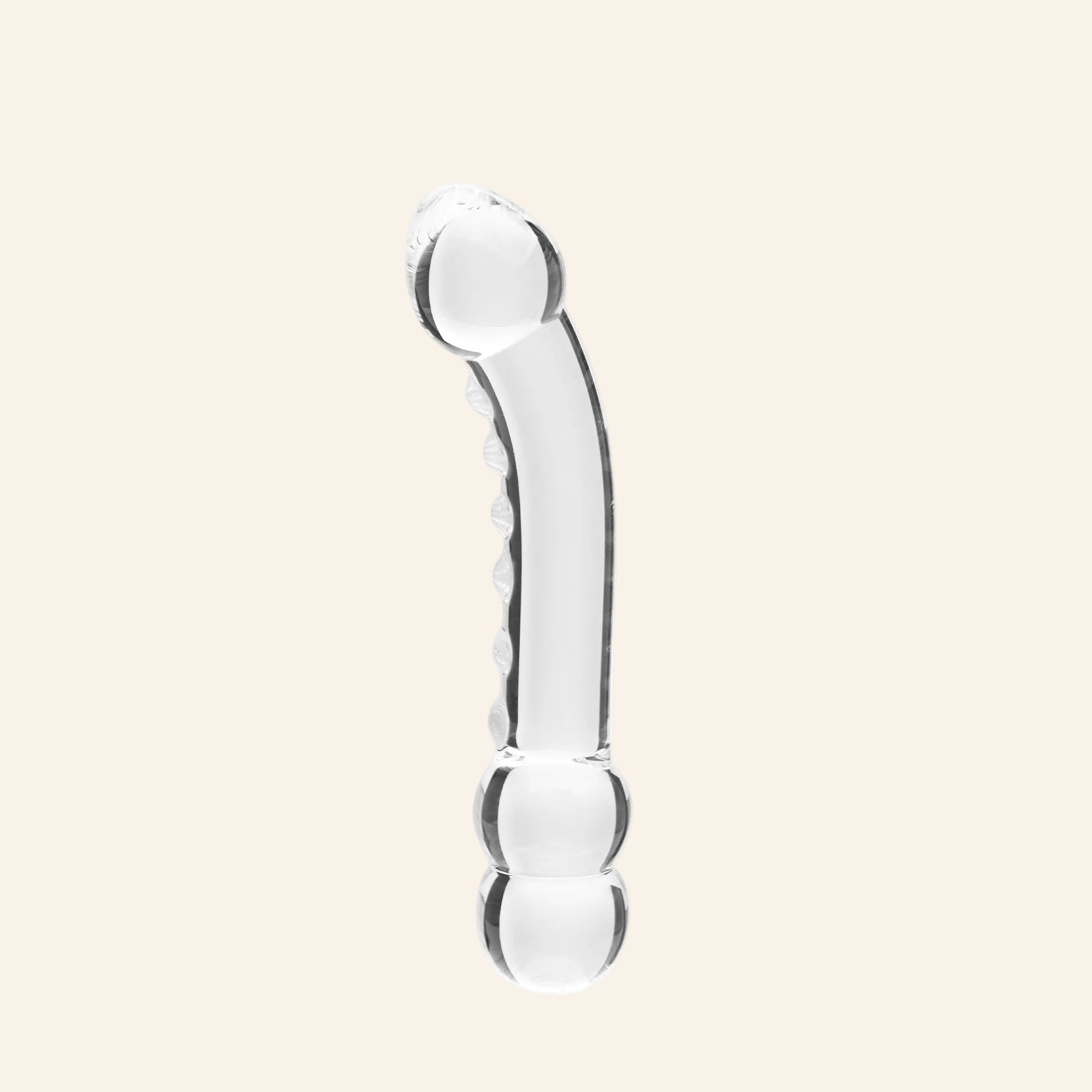 Clarity Celestial Ridge ribbed double-ended hand-blown glass dildo
