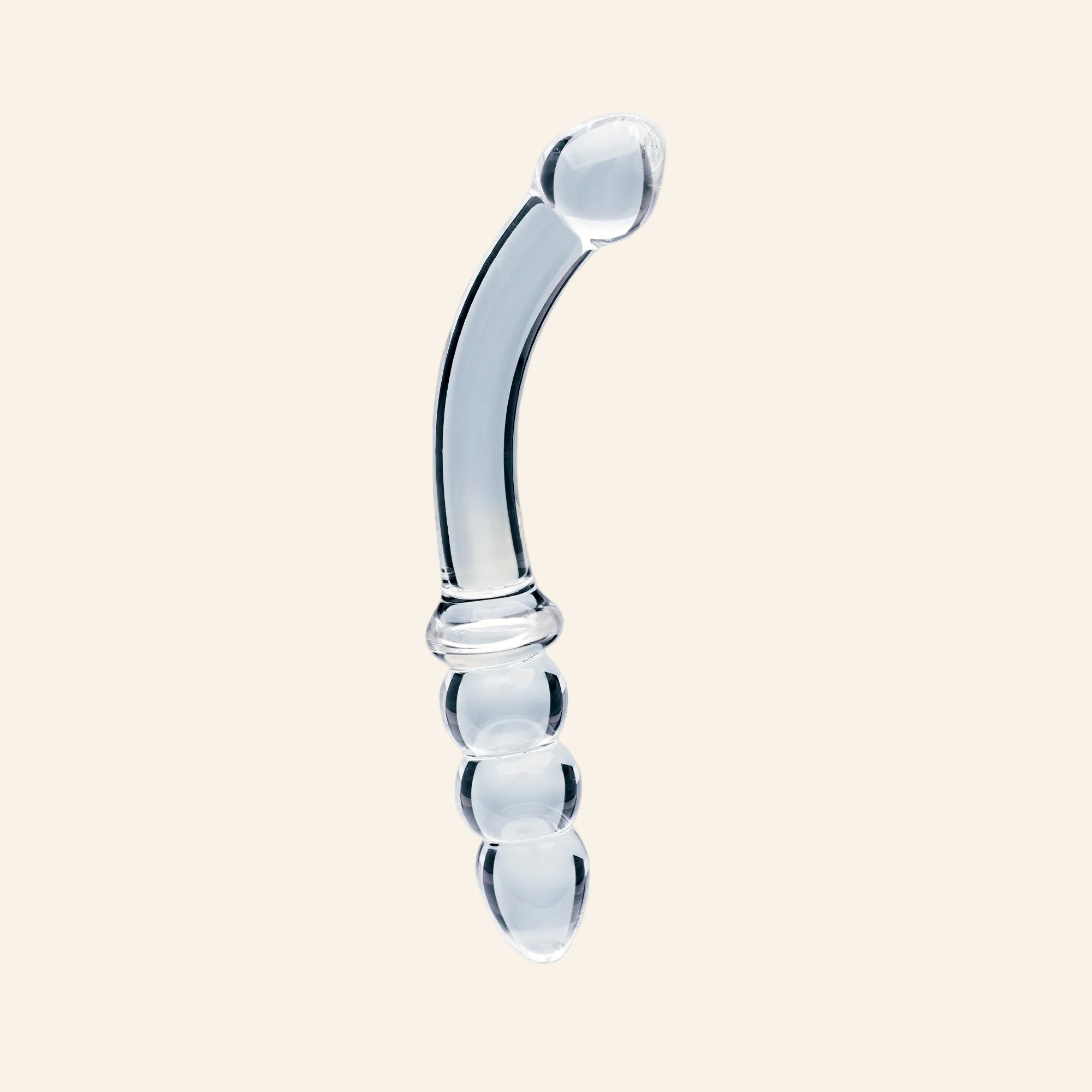 Clarity Celestial Zenith curved double-ended hand-blown glass dildo
