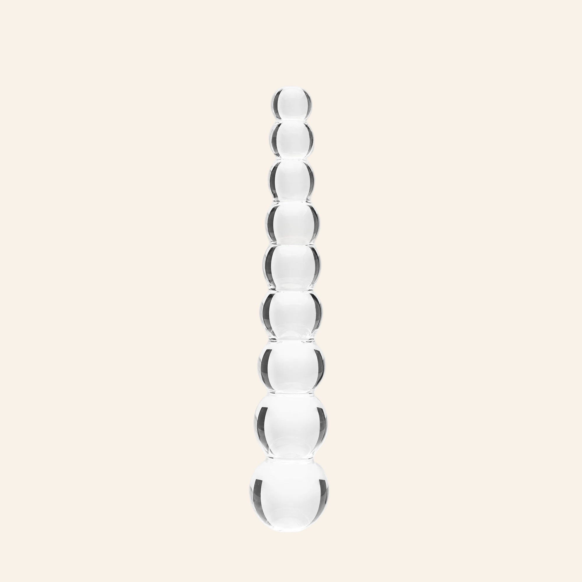 Clarity Elysian Pearls beaded hand-blown borosilicate glass dildo