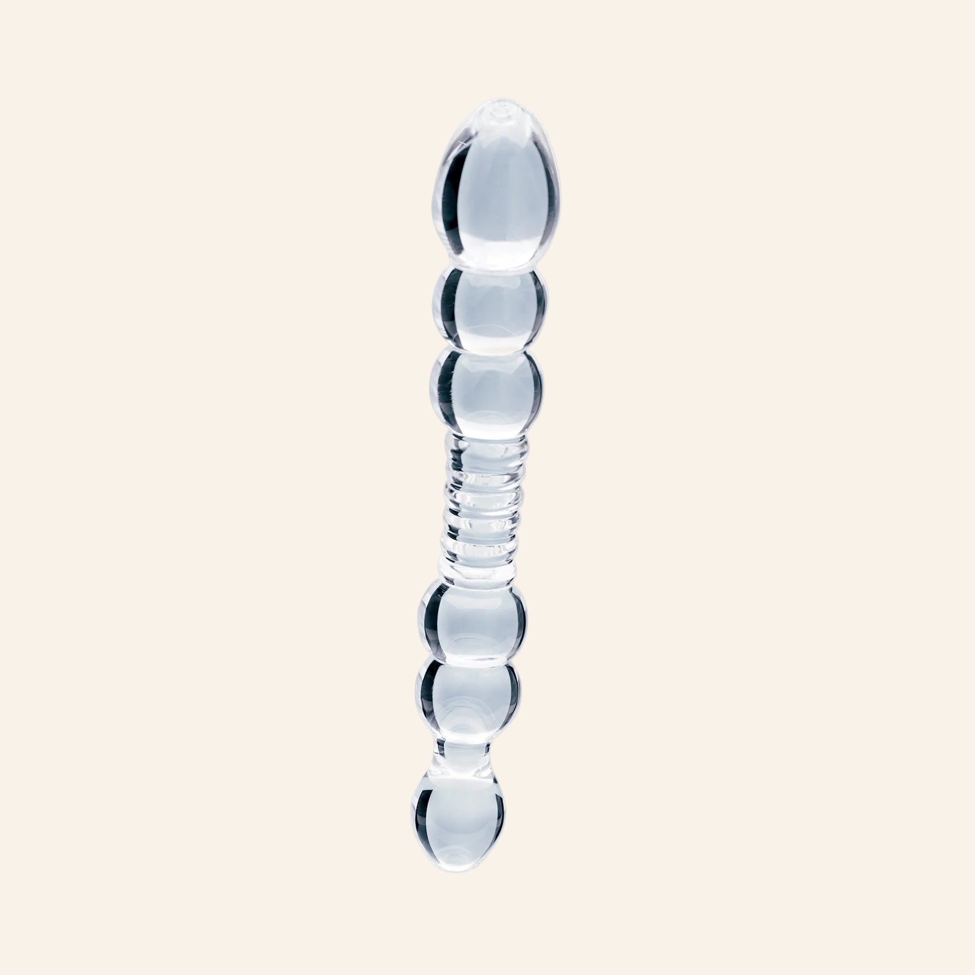 Clarity Seraphic Serenade sculpted hand-blown glass dildo with curved shaft