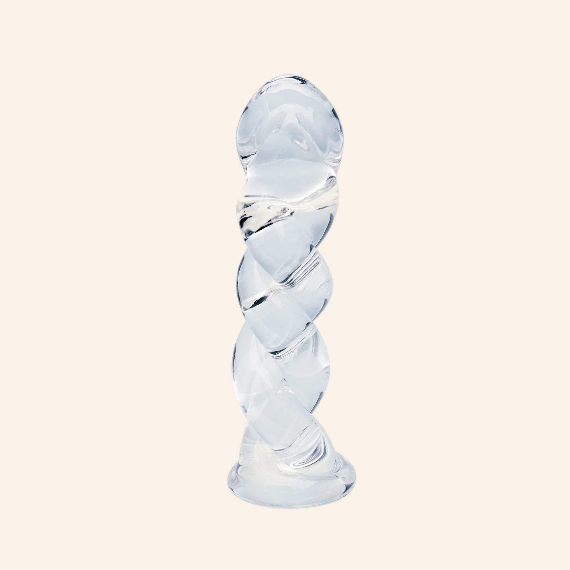 Clarity Seraphic Braid spiral hand-blown borosilicate glass dildo