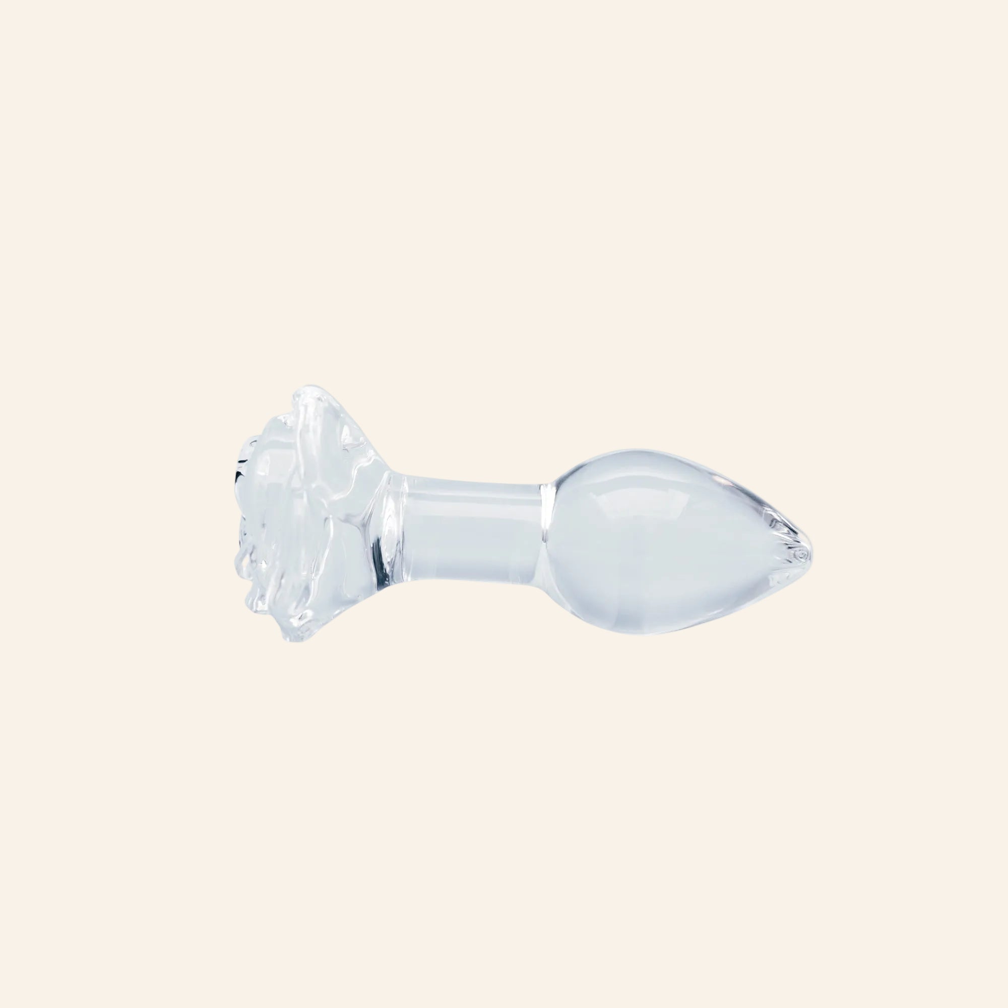 Clarity Utopian Bloom smooth hand-blown borosilicate glass butt plug