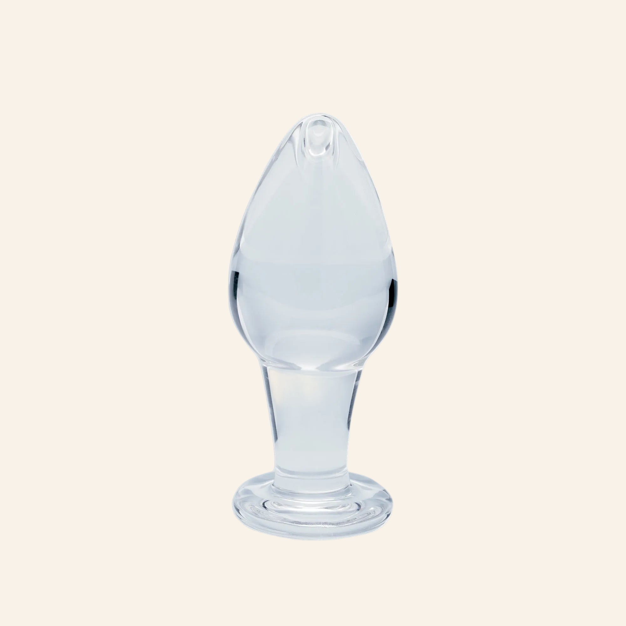 Clarity Utopian Bud hand-blown borosilicate glass butt plug for beginners