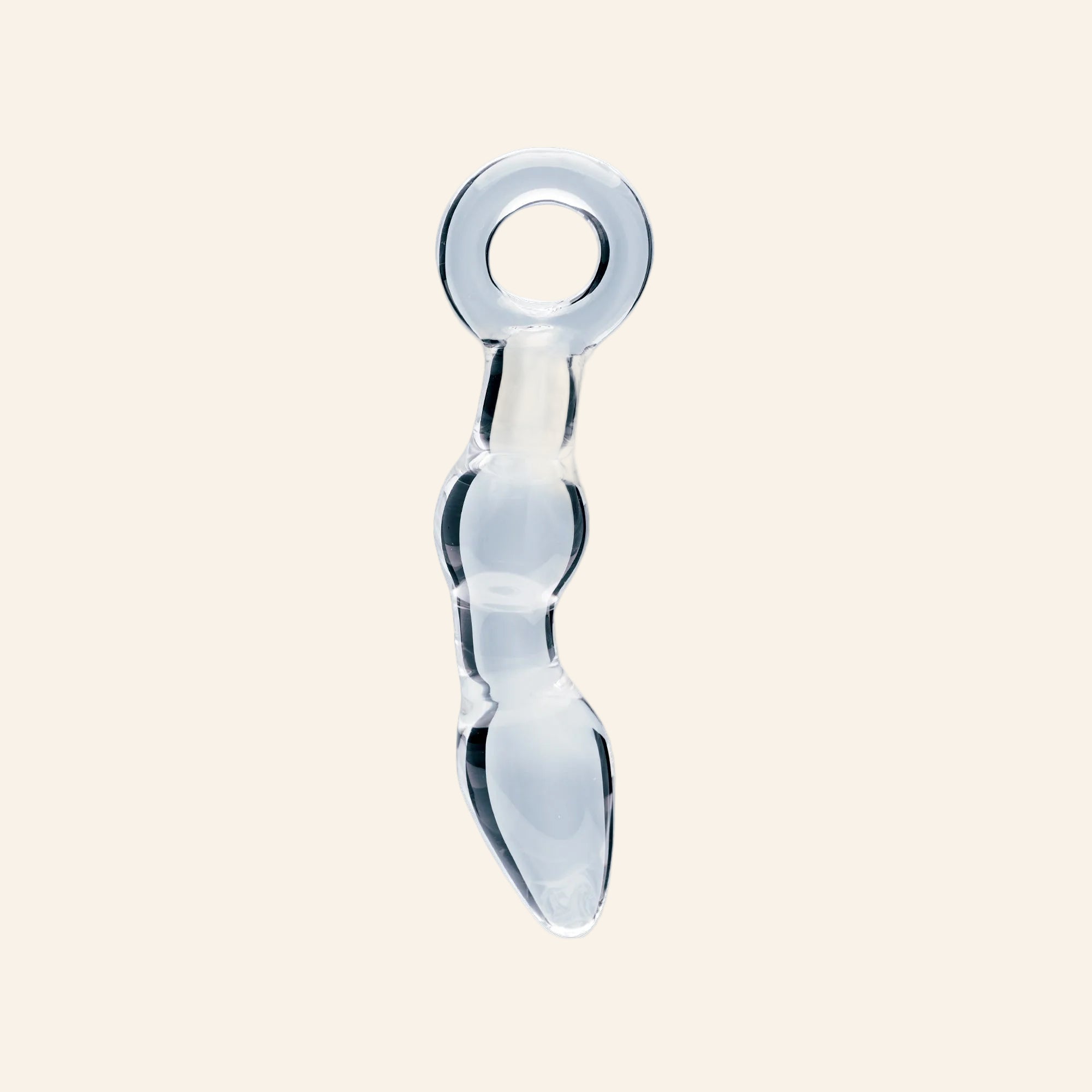 Clarity Utopian Mystique ribbed hand-blown borosilicate glass anal dildo