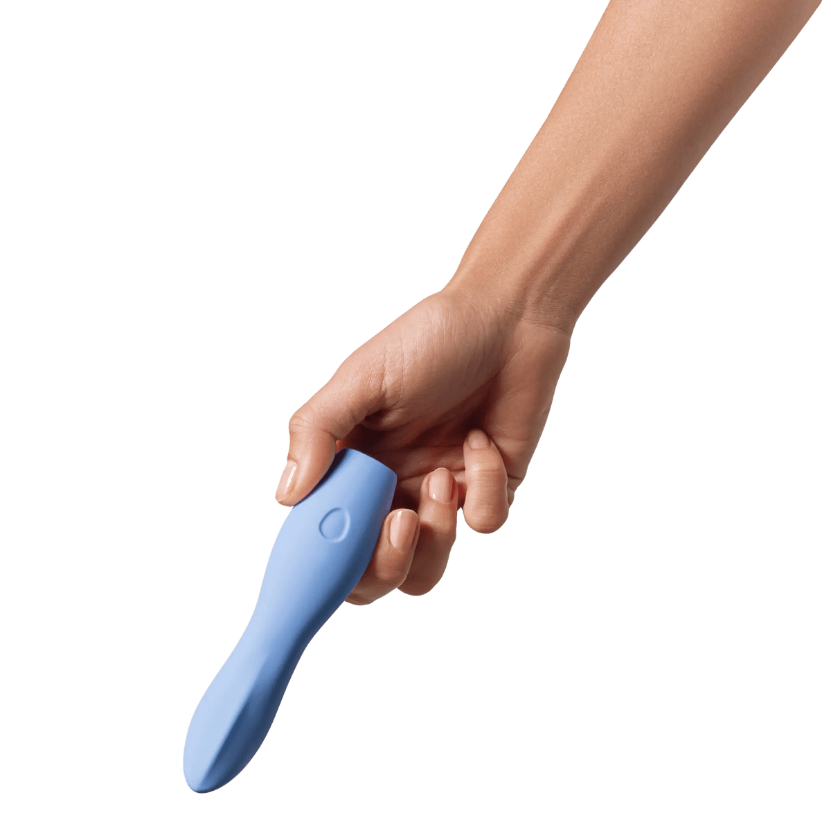 Dame Dip 2.0 vibrator control button and intensity settings close-up