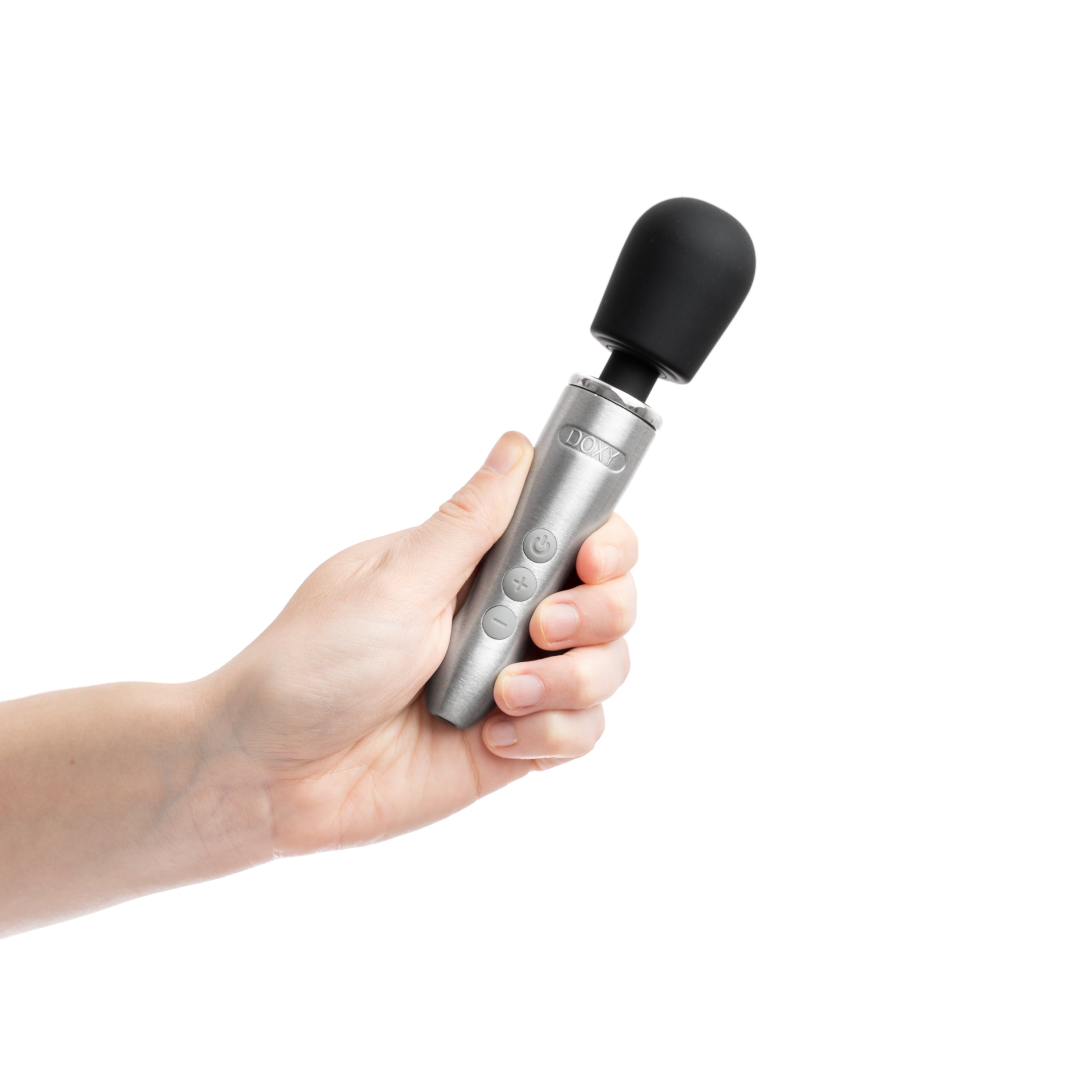 Doxy Go cordless wand massager in silver