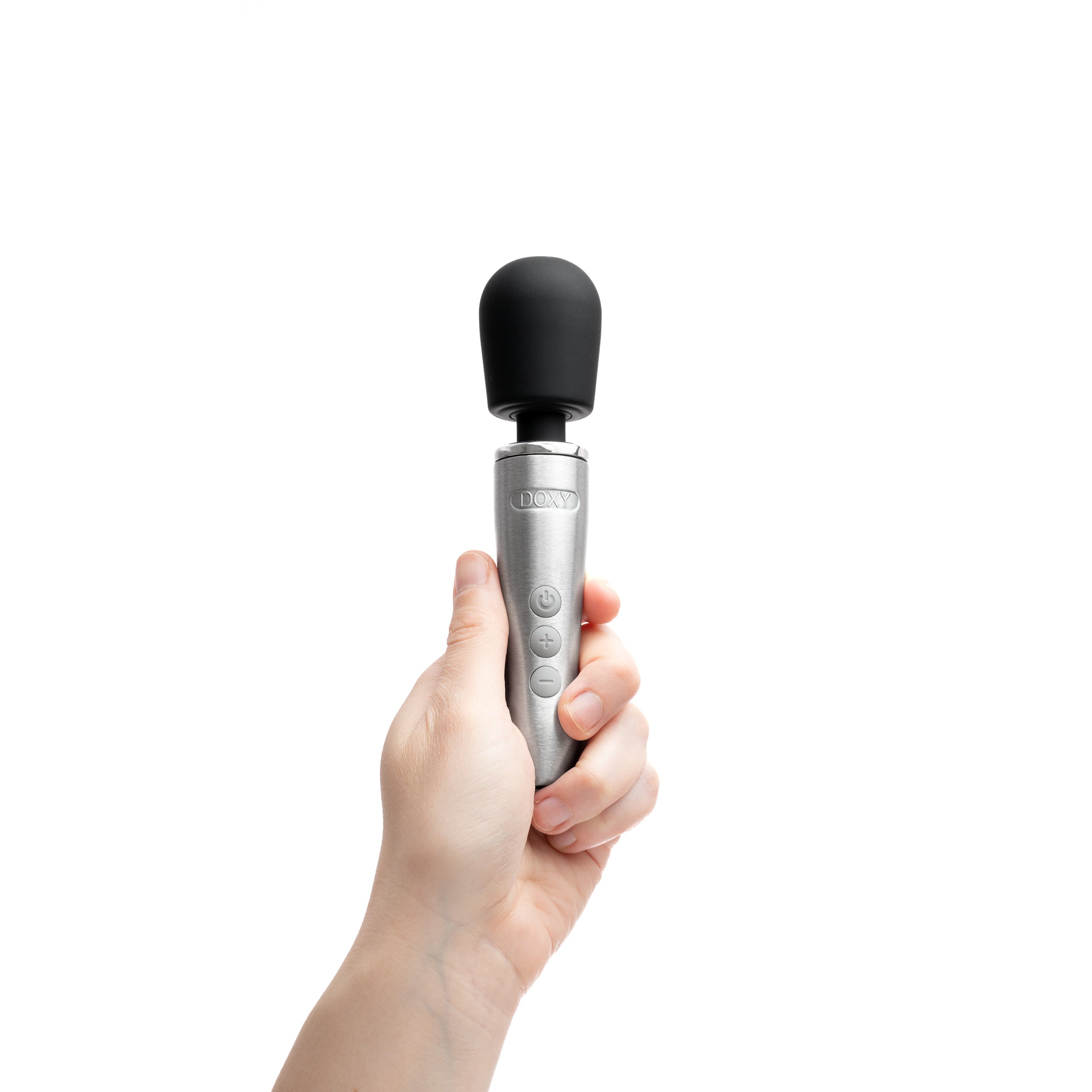 Doxy Go cordless wand massager in silver