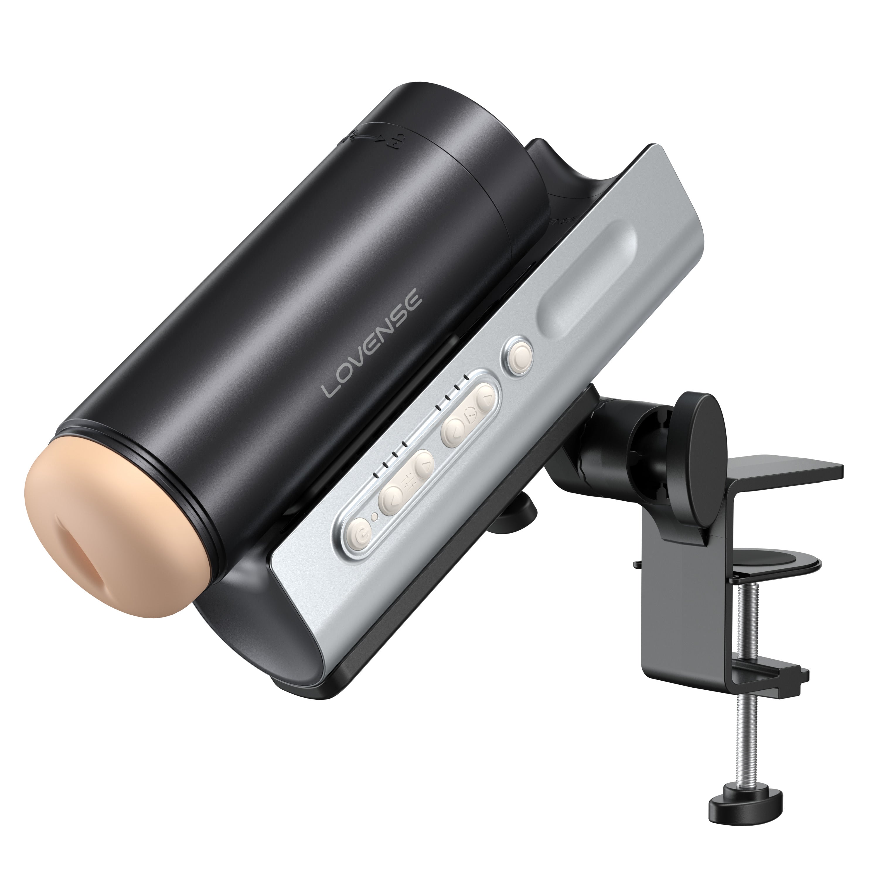 Lovense Solace Pro mounted on adjustable desk stand