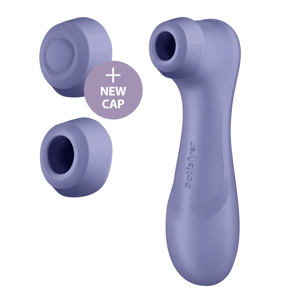 Satisfyer Pro 2 Generation 3 air pulse stimulator in lilac with two interchangeable silicone heads