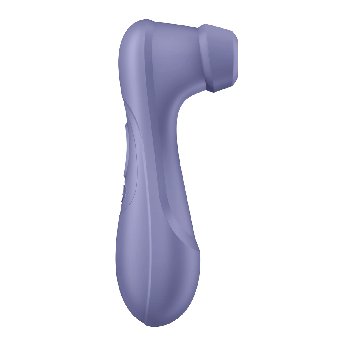 Satisfyer Pro 2 Generation 3 in lilac, side profile showing the curved handle