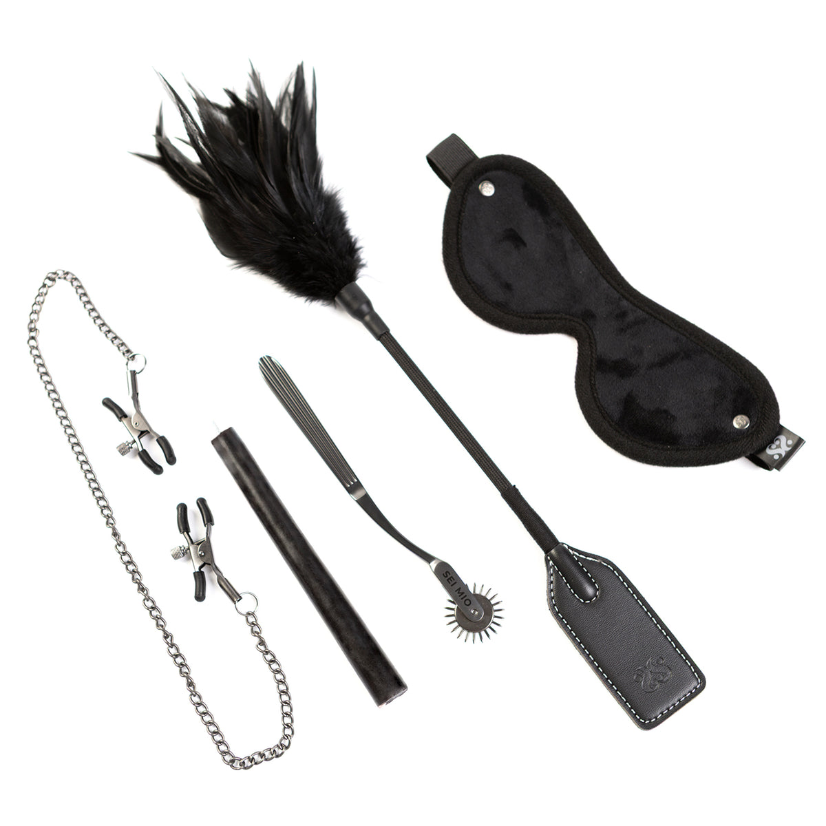 Sei Mio Fetish Feels 5 piece sensation kit on a white background