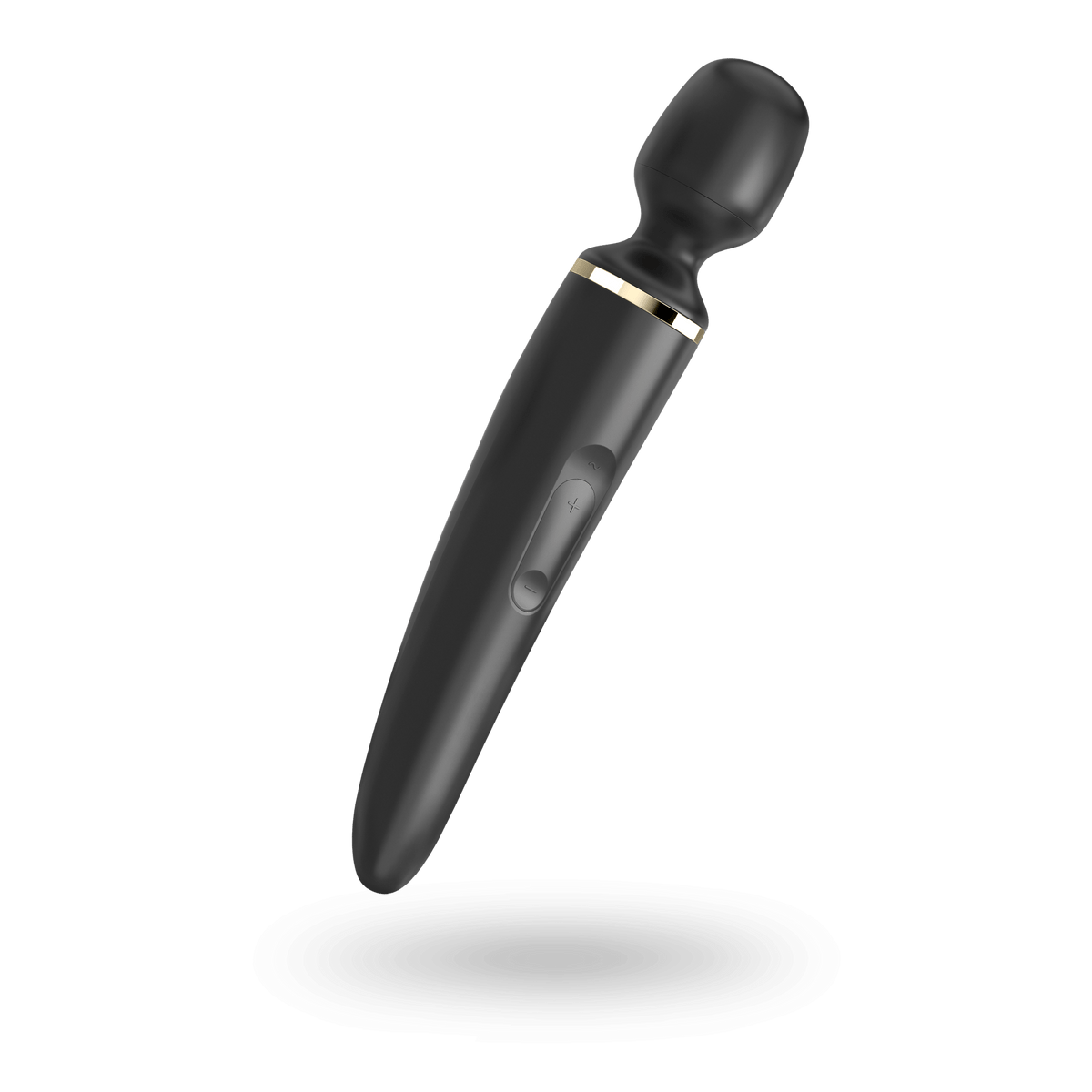 Satisfyer Wand-er Woman large wand vibrator in black, angled right