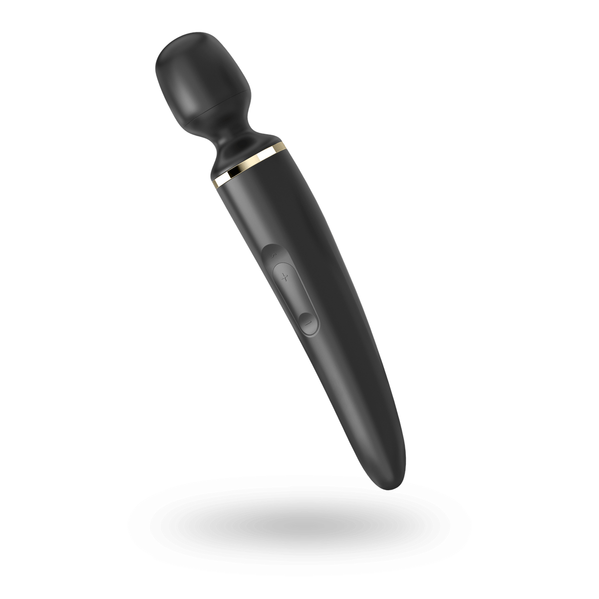 Satisfyer Wand-er Woman large wand vibrator in black, angled left