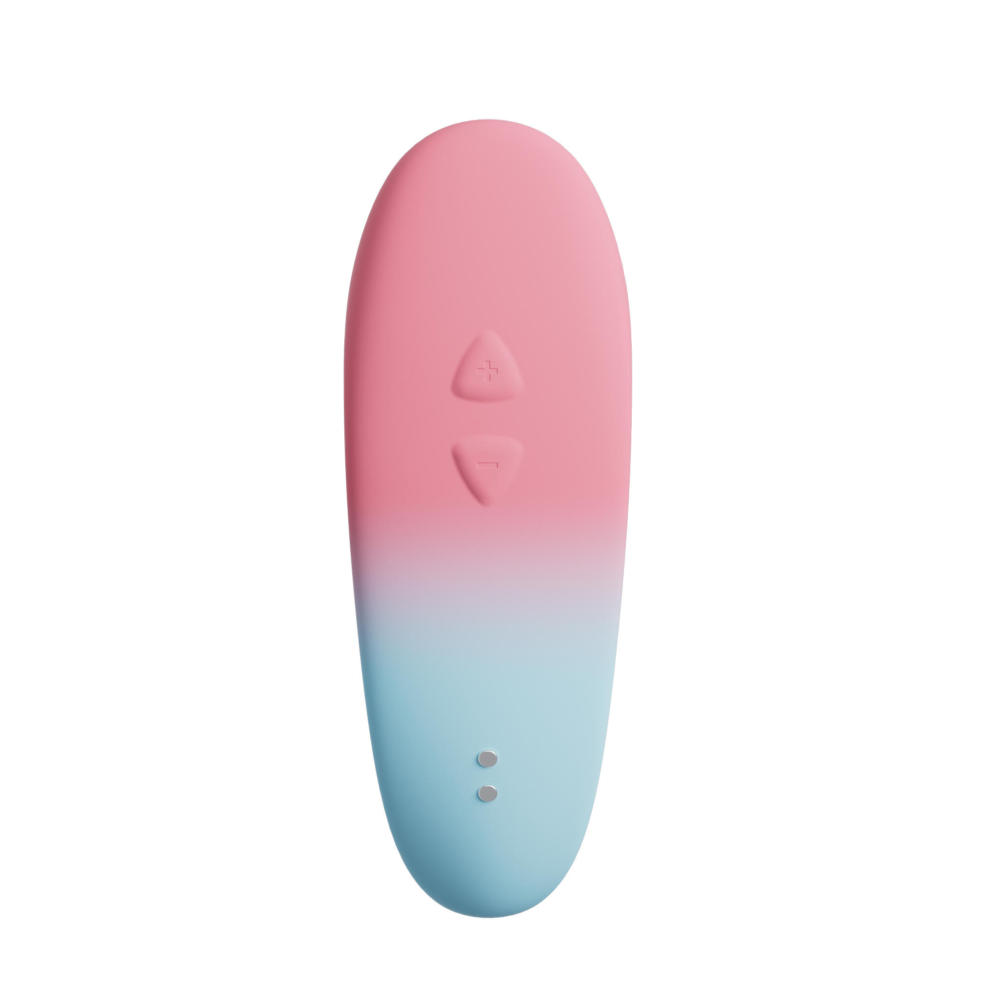 Lovense Tenera 2 suction vibrator, flat back view showing the intensity control buttons