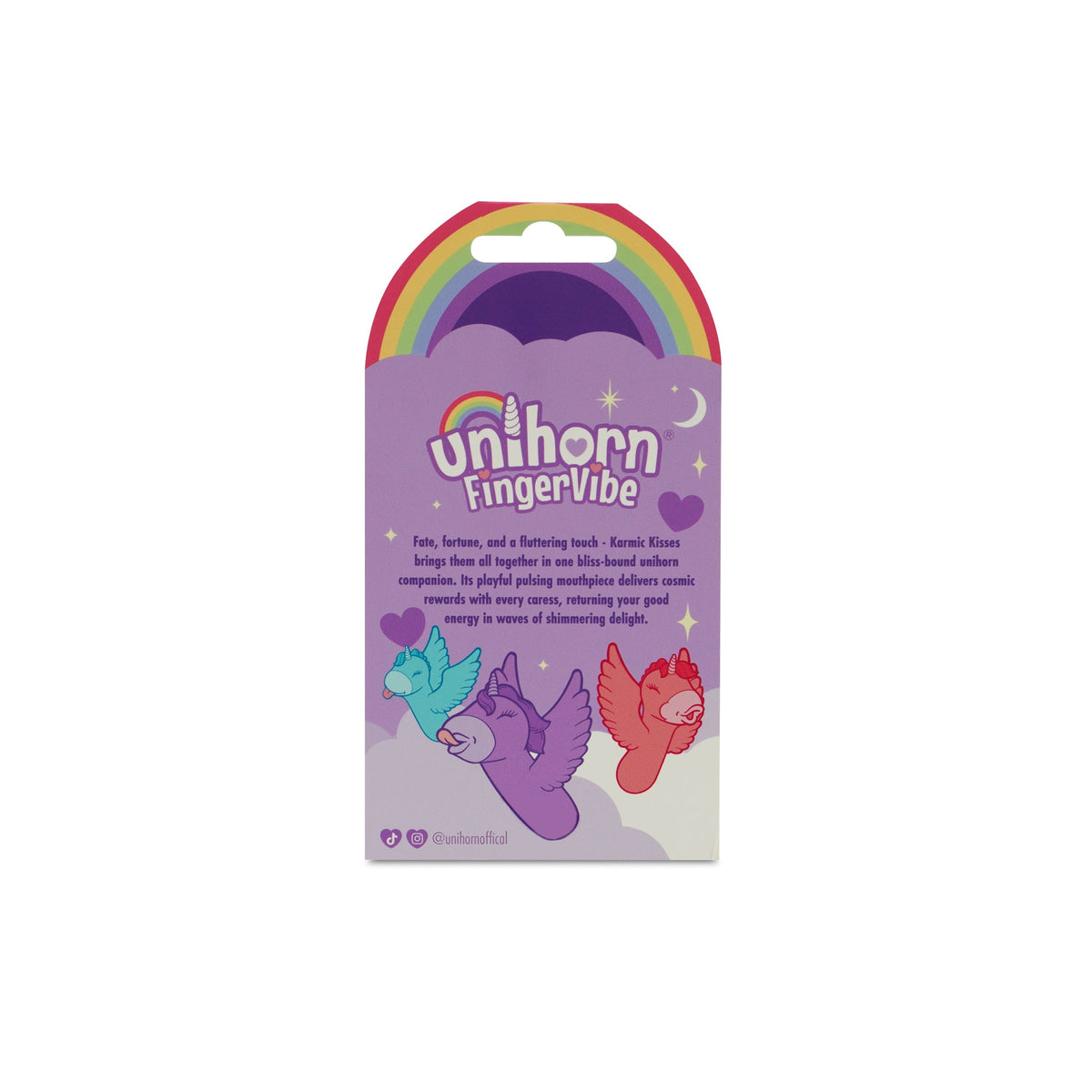 Back of the Unihorn Karmic Kisses packaging