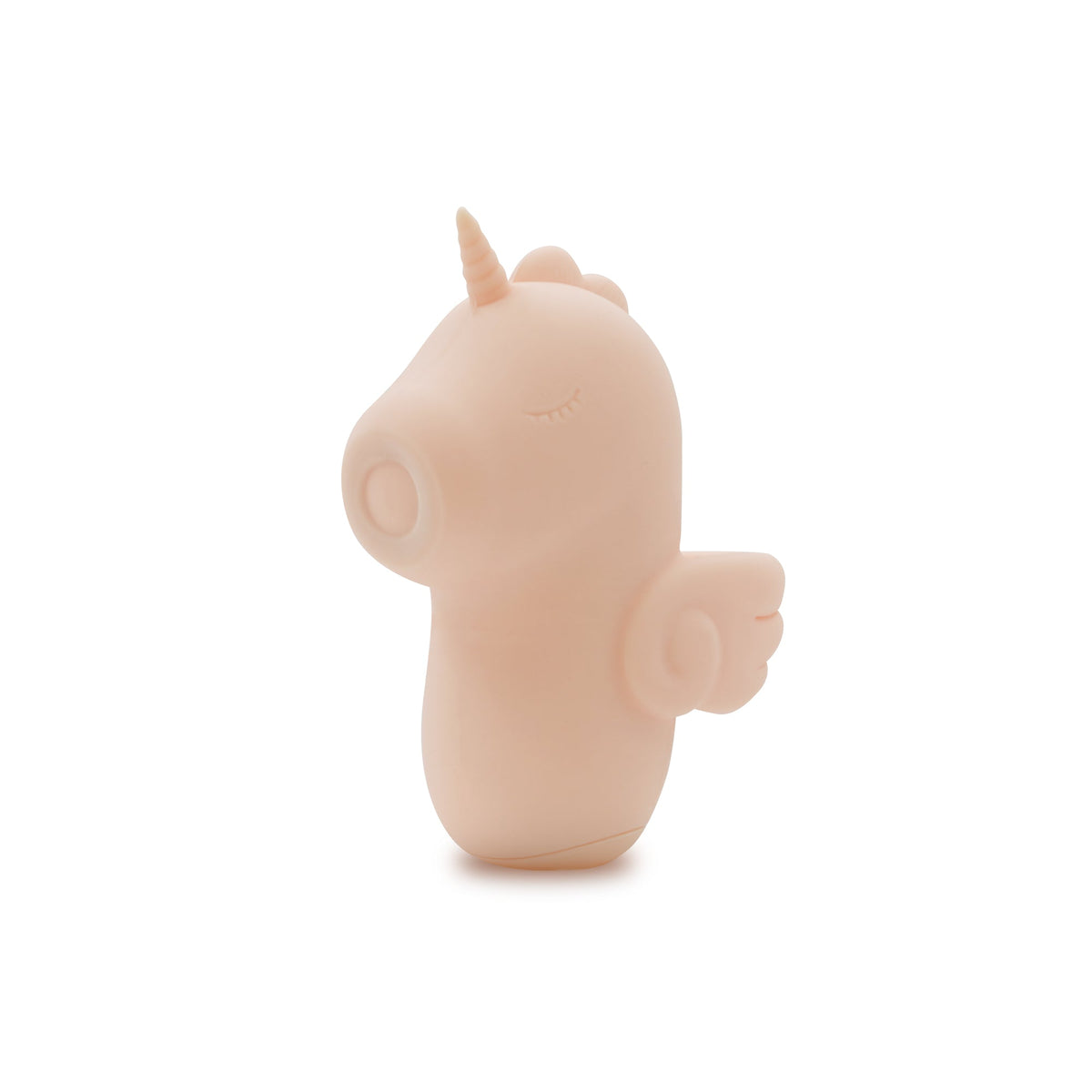 Unihorn Pinky Promise peach finger vibrator, angled view