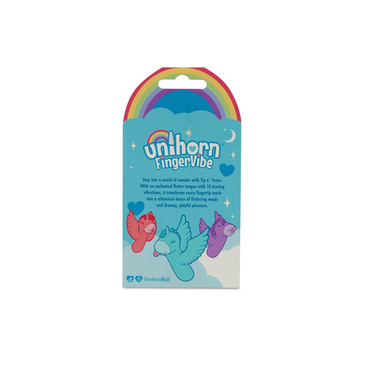 Back of the Unihorn Tip N Tease packaging