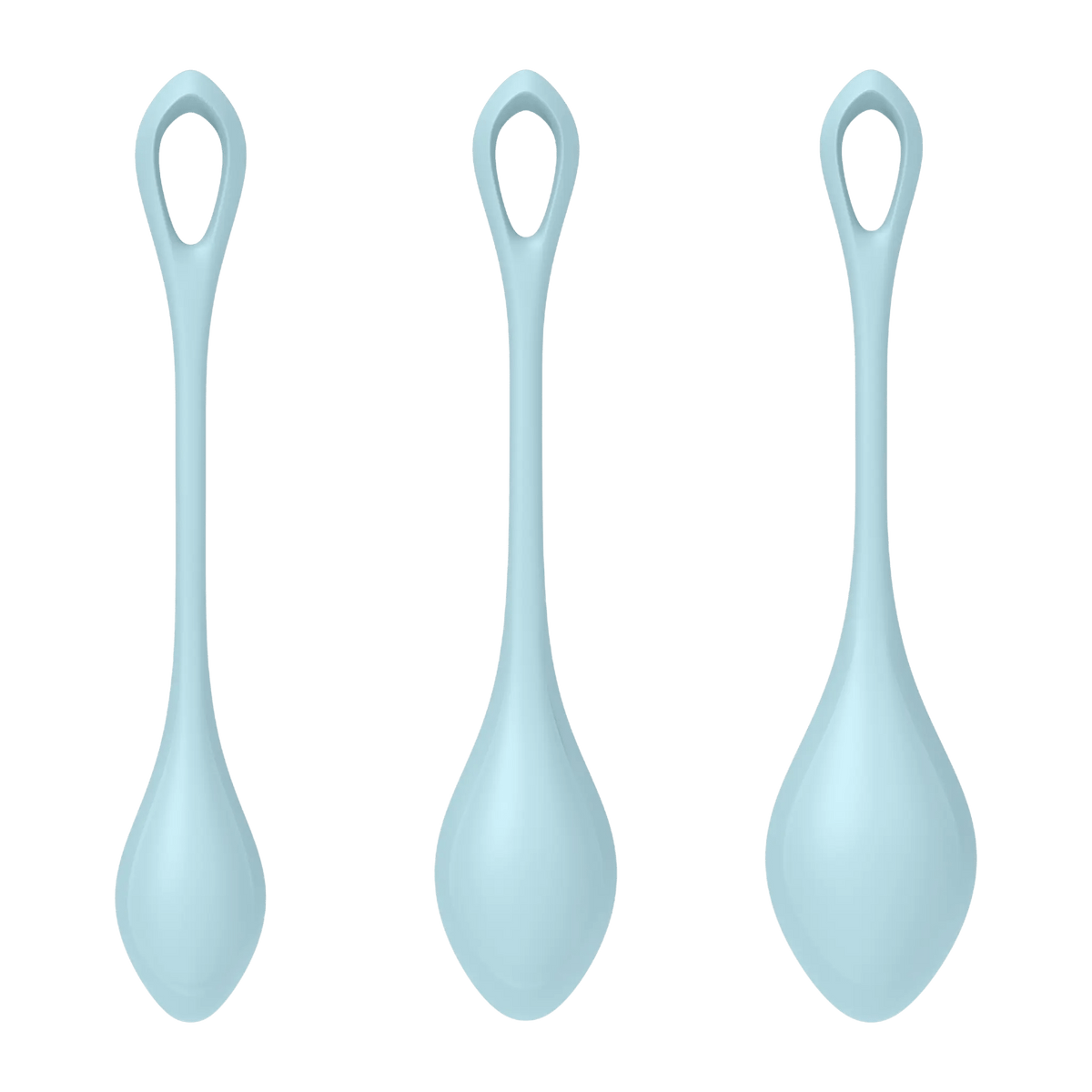 Satisfyer Yoni Power 2 kegel balls, back view showing the retrieval loops
