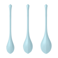 Satisfyer Yoni Power 2 kegel balls in light blue, side profile