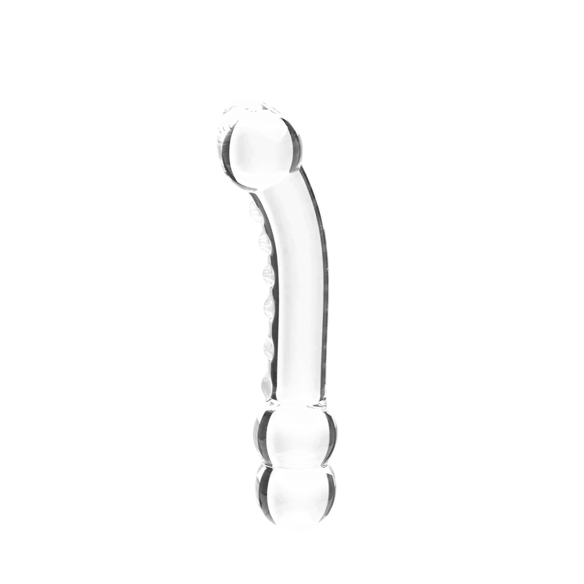 Clarity Celestial Ridge glass dildo, transparent background