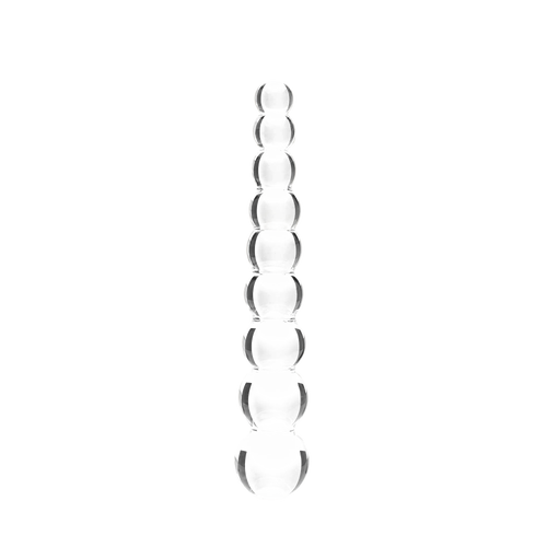 Clarity Elysian Pearls glass dildo, transparent background