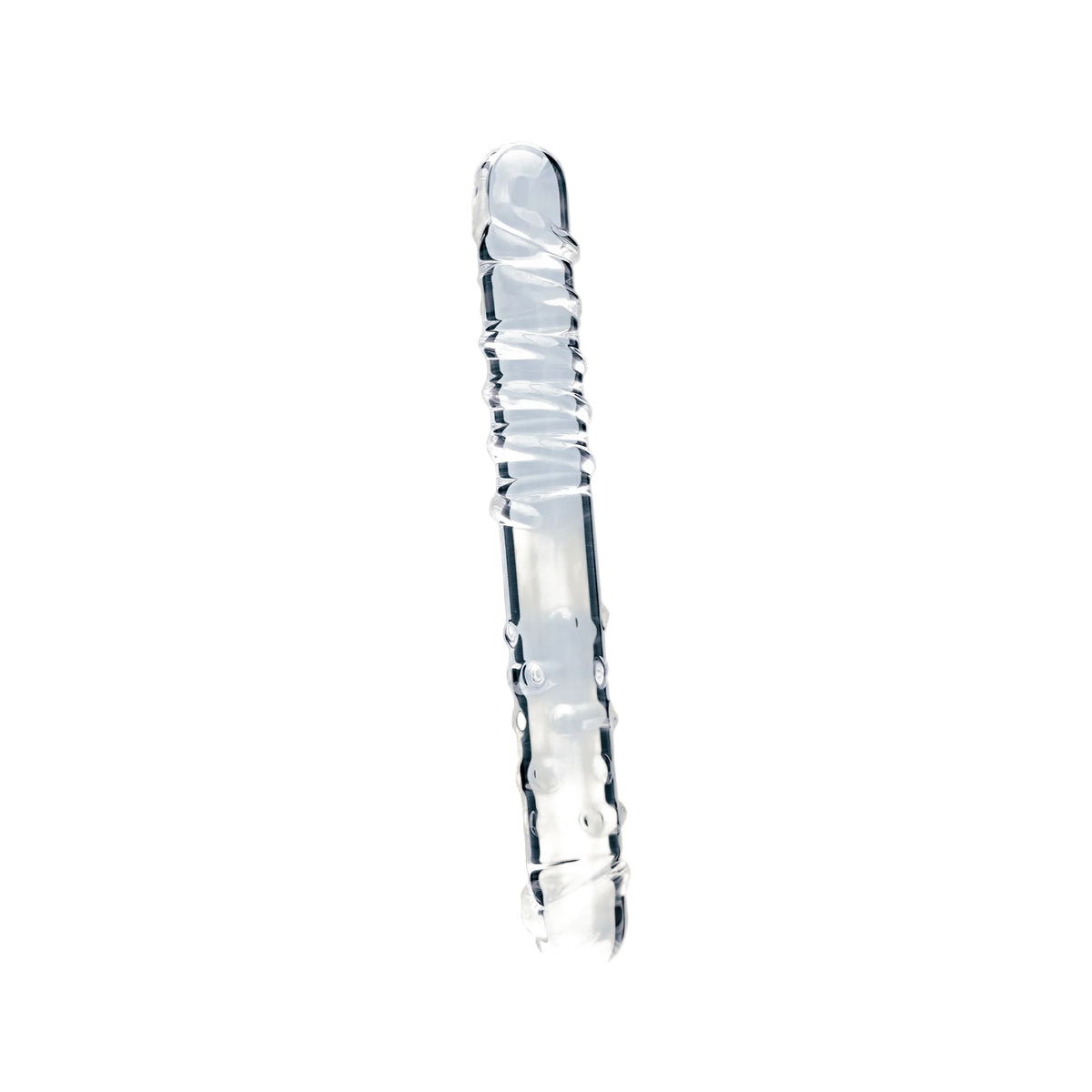 Clarity Elysian Sensation glass dildo, transparent background