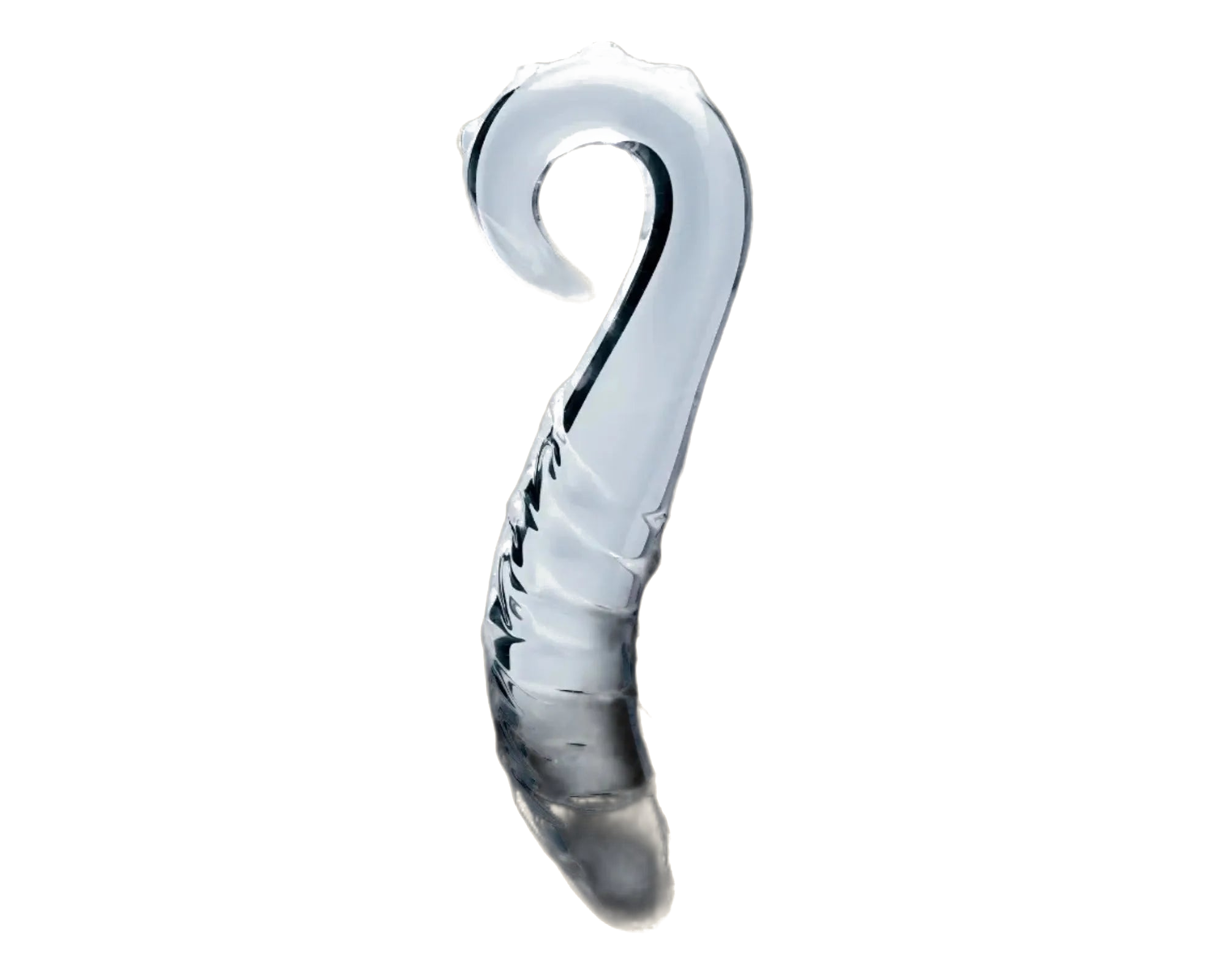 Clarity Hera's Tempest glass dildo, transparent background