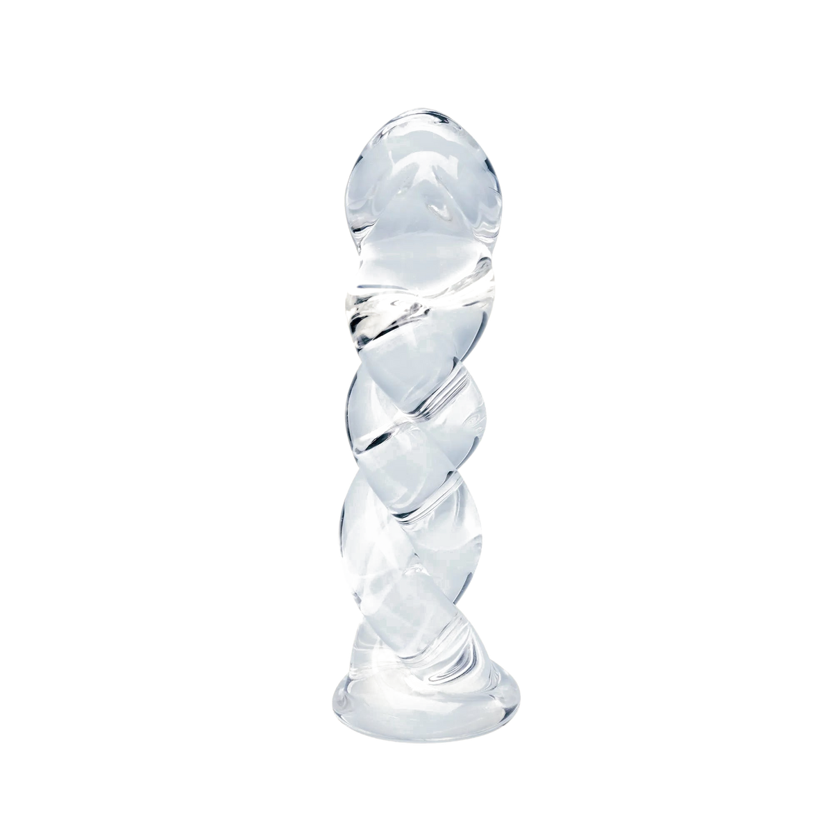 Clarity Seraphic Braid glass dildo, transparent background