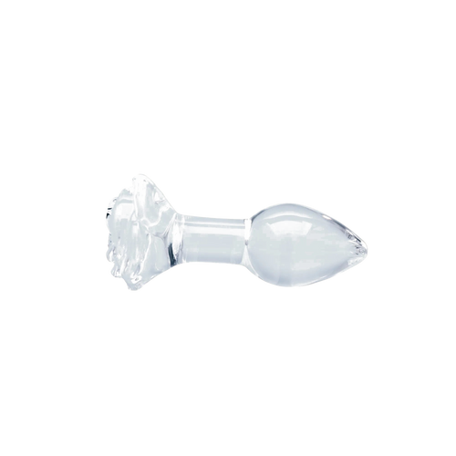 Clarity Utopian Bloom glass dildo, transparent background