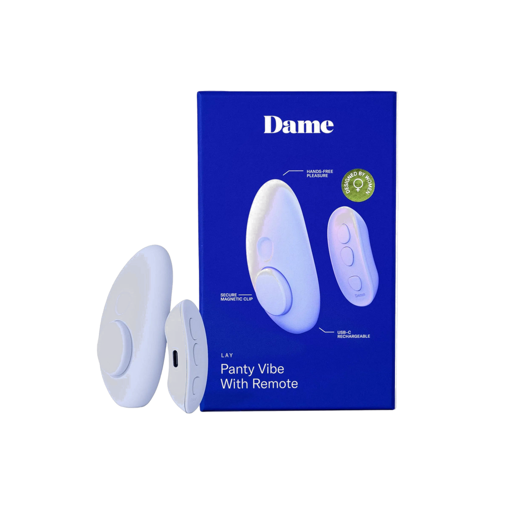 Dame Lay wearable panty vibrator, Ice Blue, front view