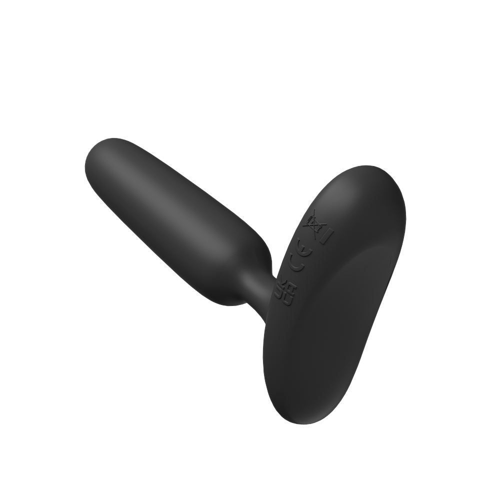 Underside of the Lovense Glint's flared touch-sensor base, angled to show its curved, comfortable shape