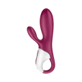Satisfyer Hot Bunny heated rabbit vibrator in berry red, front view